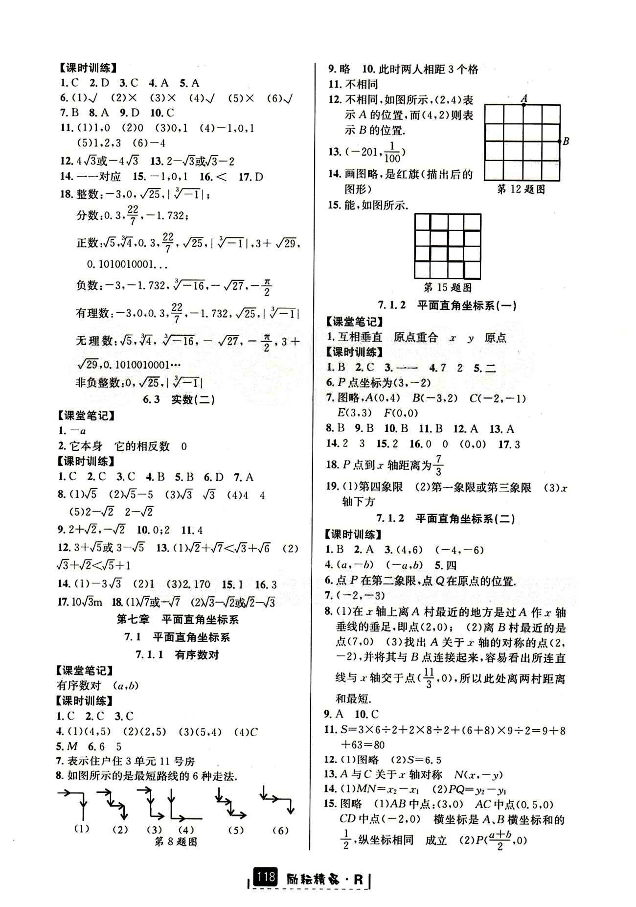 2015励耘书业 励耘新同步七年级下数学延边人民出版社 第七章　平面直角坐标系 [1]