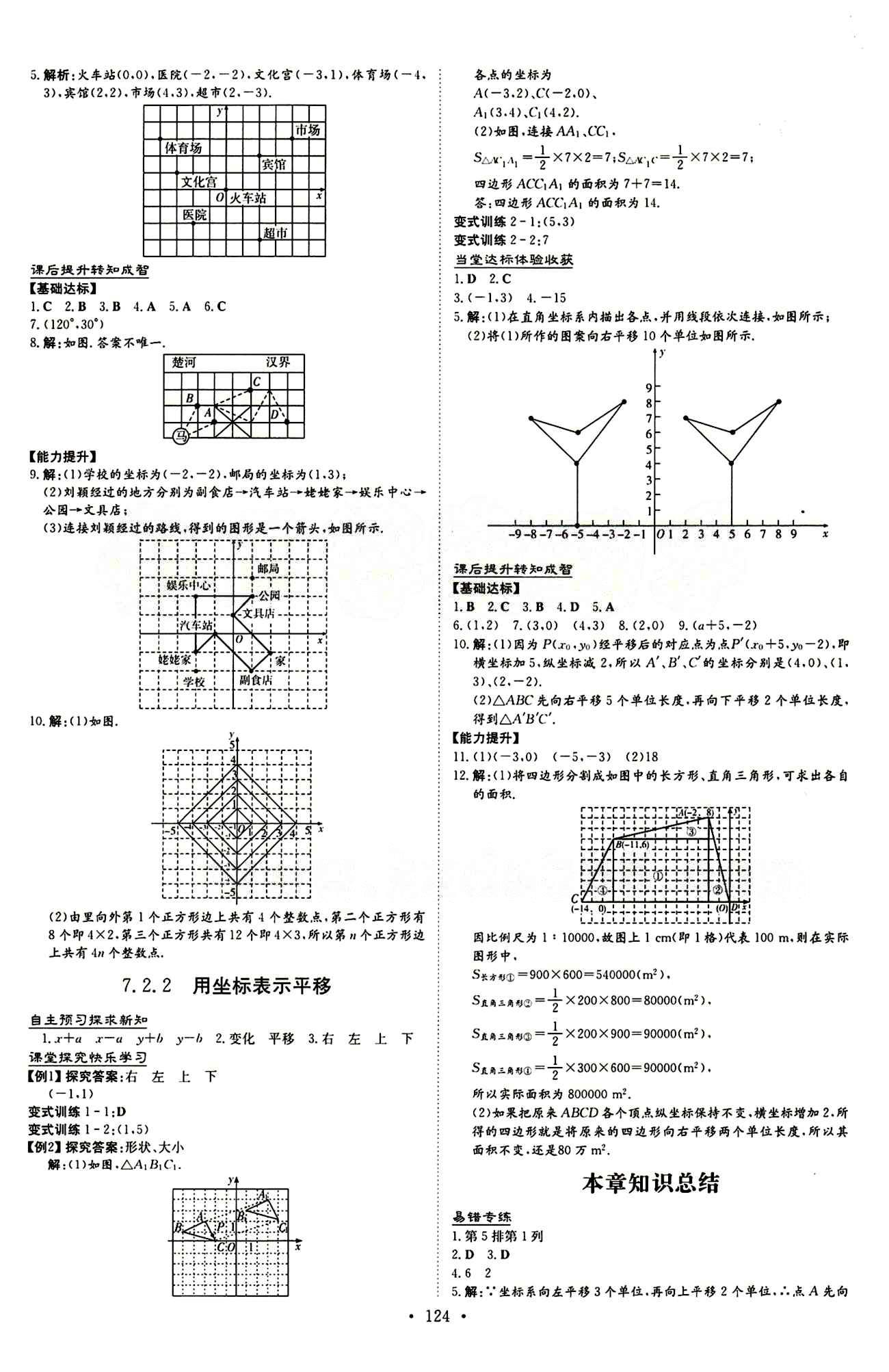 2015 初中同步學(xué)習(xí) 導(dǎo)與練 導(dǎo)學(xué)探究案七年級(jí)下數(shù)學(xué)四川大學(xué)出版社 第七章　平面直角坐標(biāo)系 [2]