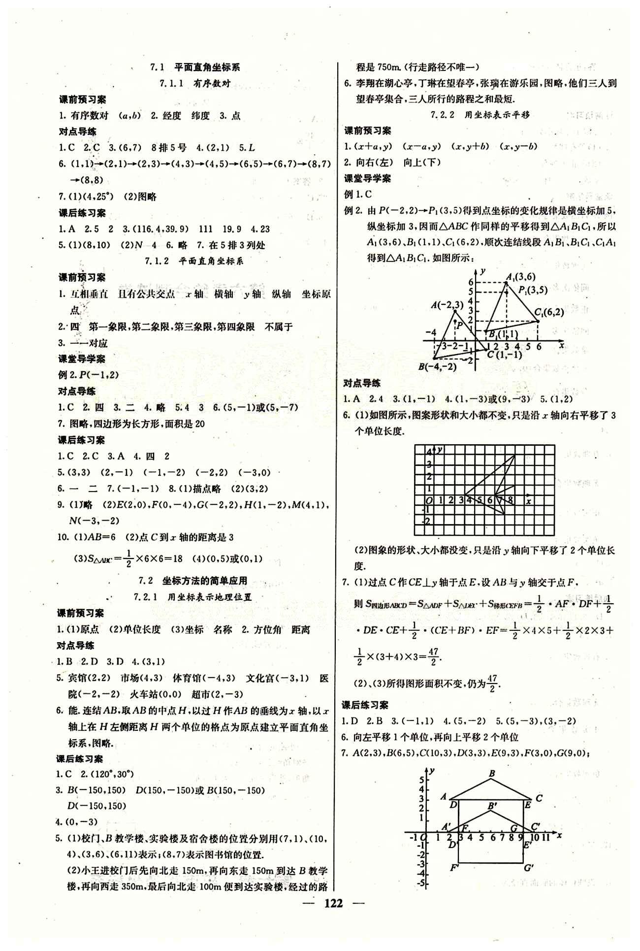 2015 課堂內(nèi)外七年級(jí)下數(shù)學(xué)希望出版社 第七章　平面直角坐標(biāo)系 [2]