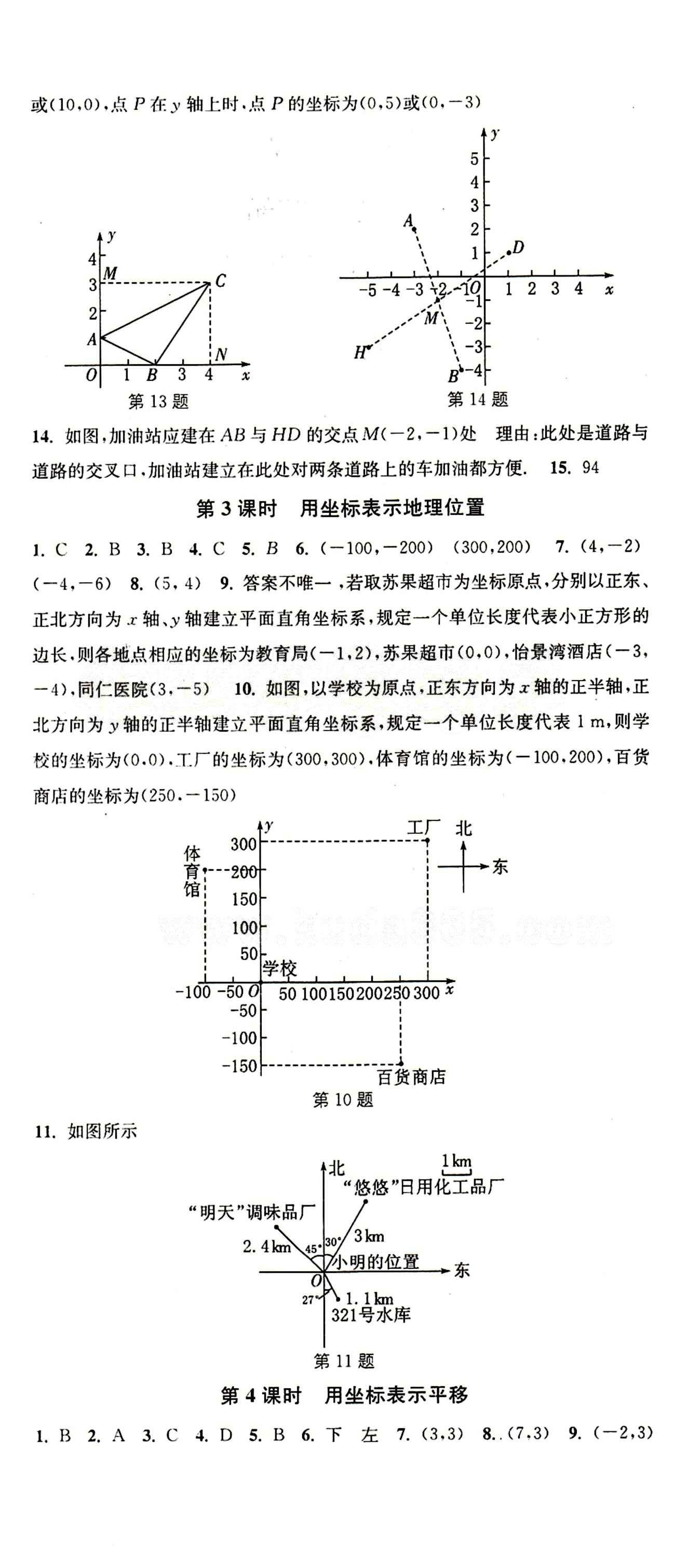 2015 通城學(xué)典 活頁檢測卷七年級(jí)下數(shù)學(xué)延邊大學(xué)出版社 第七章　平面直角坐標(biāo)系 [2]