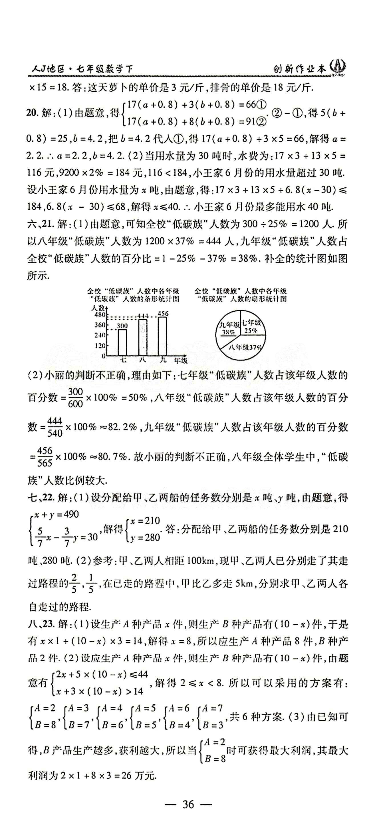 2015年创新课堂创新作业本七年级下数学人教版 综合测试 [10]