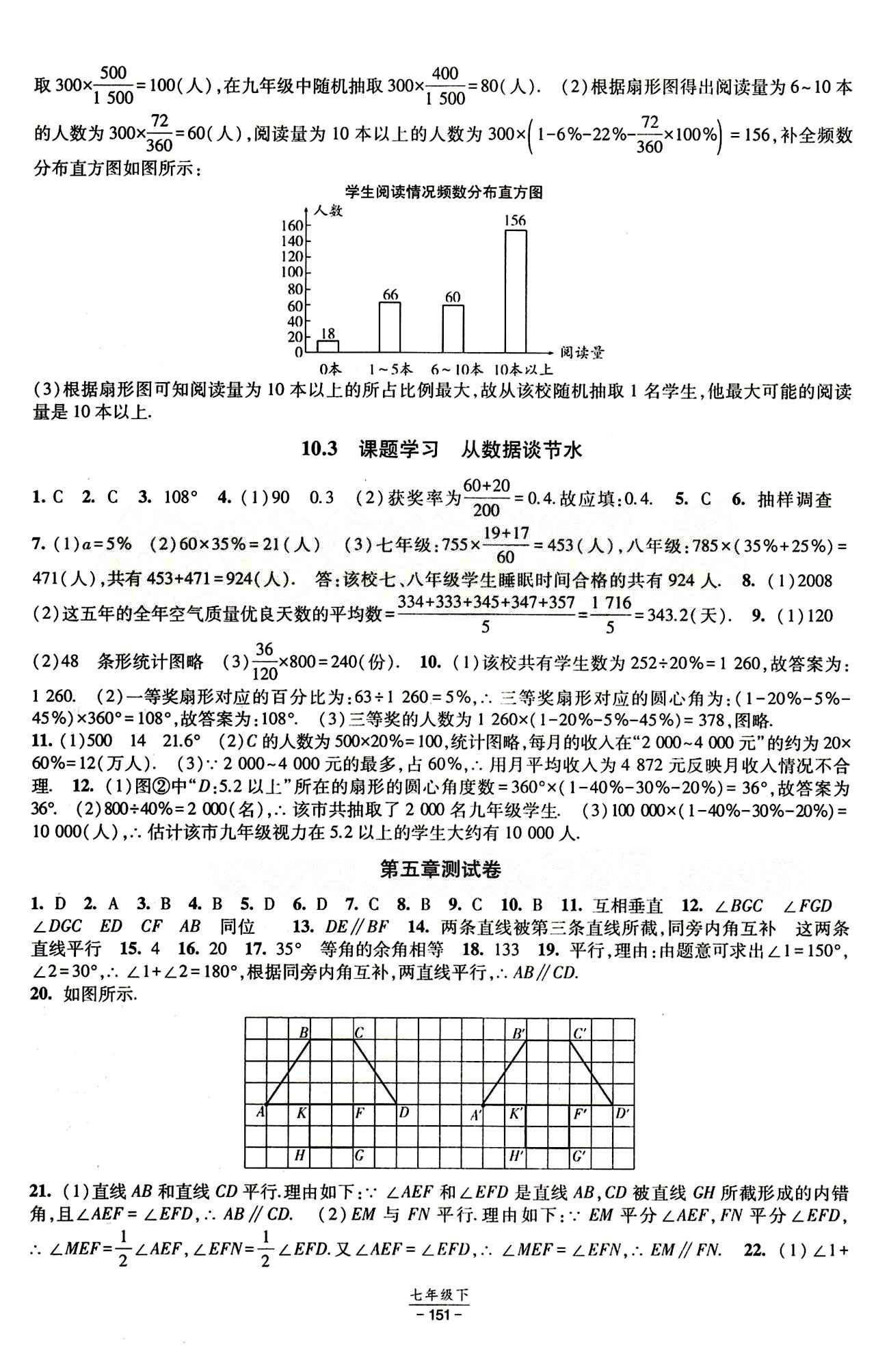 2015 經(jīng)綸學(xué)典 課時作業(yè)七年級下數(shù)學(xué)寧夏人民教育出版社 第十章　數(shù)據(jù)的收集、整理與描述 [5]