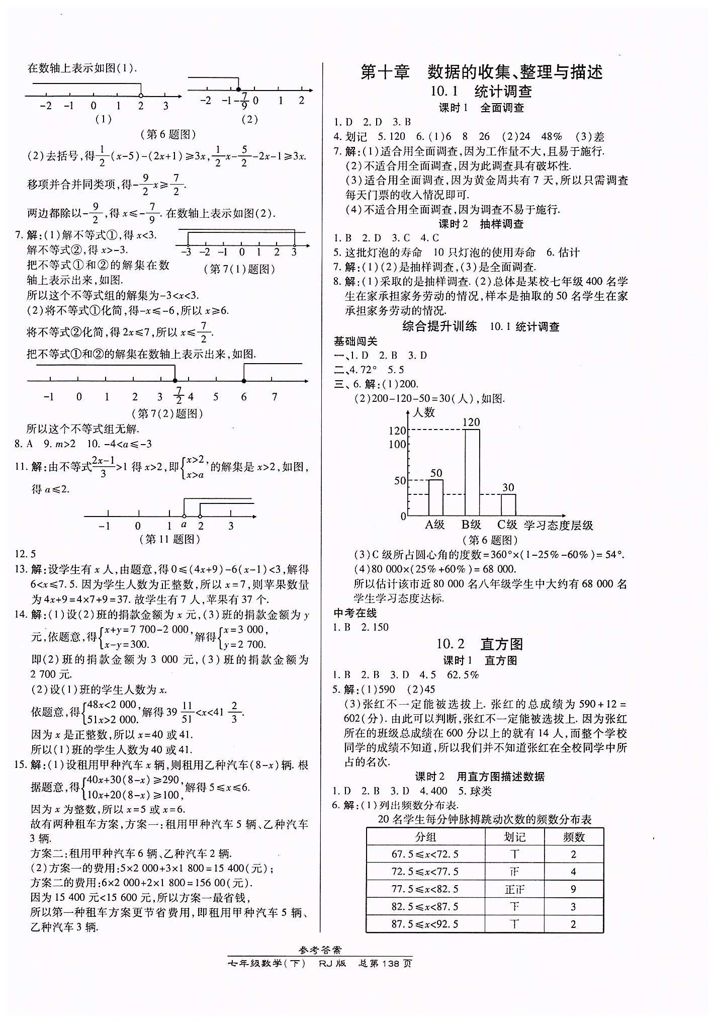 高效課時(shí)通10分鐘掌控課堂七年級(jí)數(shù)學(xué)下冊(cè)人教版 第九章　不等式與不等式組 [5]