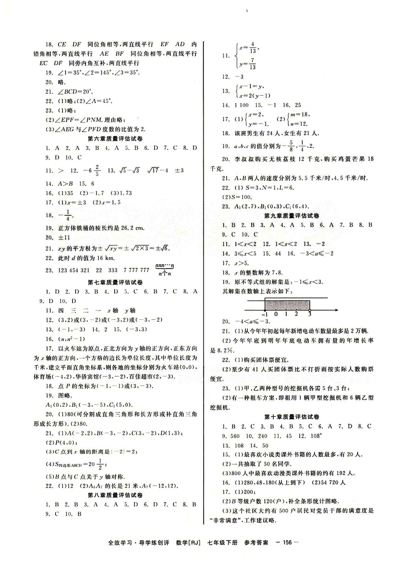 2015 全效學習 提升版 導學練創(chuàng)評七年級下數(shù)學安徽教育出版社 質量測評試卷 [2]