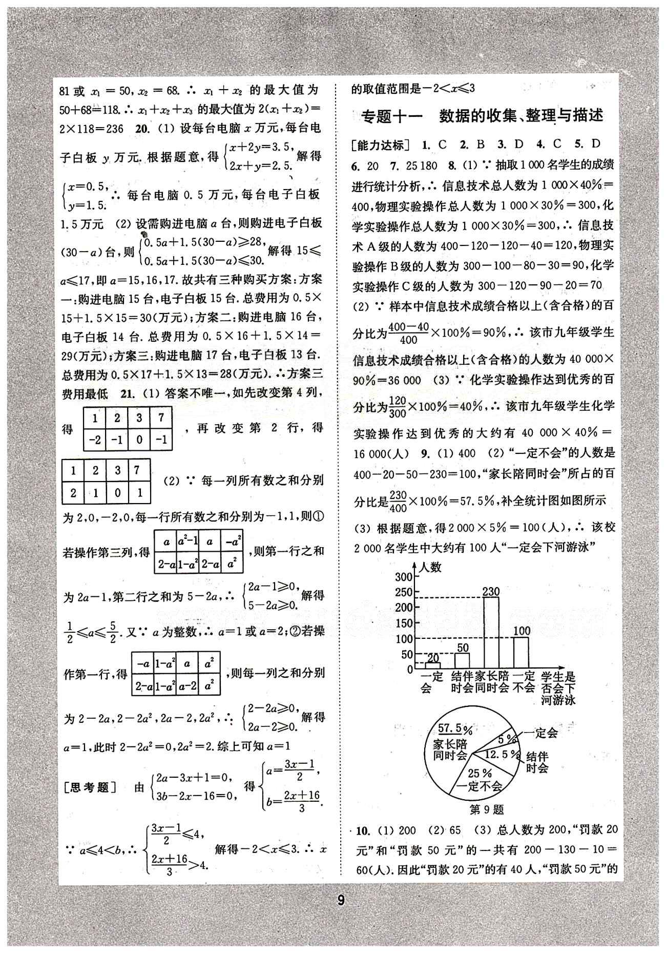 通城學(xué)典 初中培優(yōu)輔導(dǎo)七年級(jí)下數(shù)學(xué)延邊大學(xué)出版社 專題突破 [9]