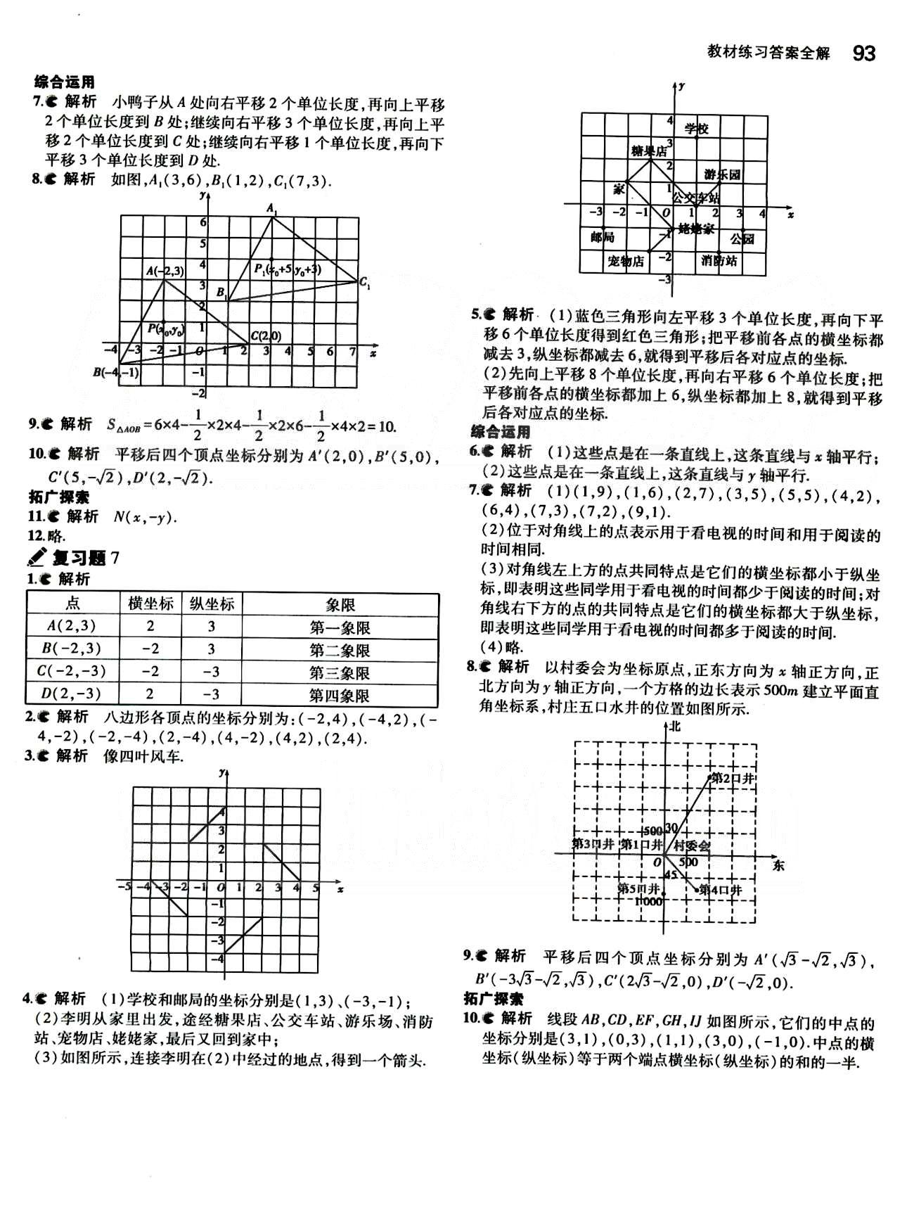 課本 教材七年級下數學人民教育出版社 第七章　平面直角坐標系 [3]