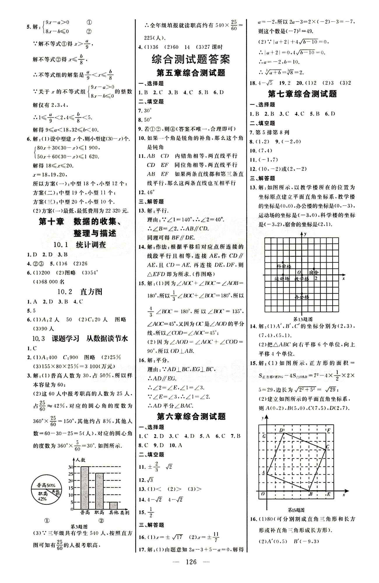 恒基名师助学系列 细解巧练七年级下数学内蒙古少年儿童出版社 自我评测答案 [3]