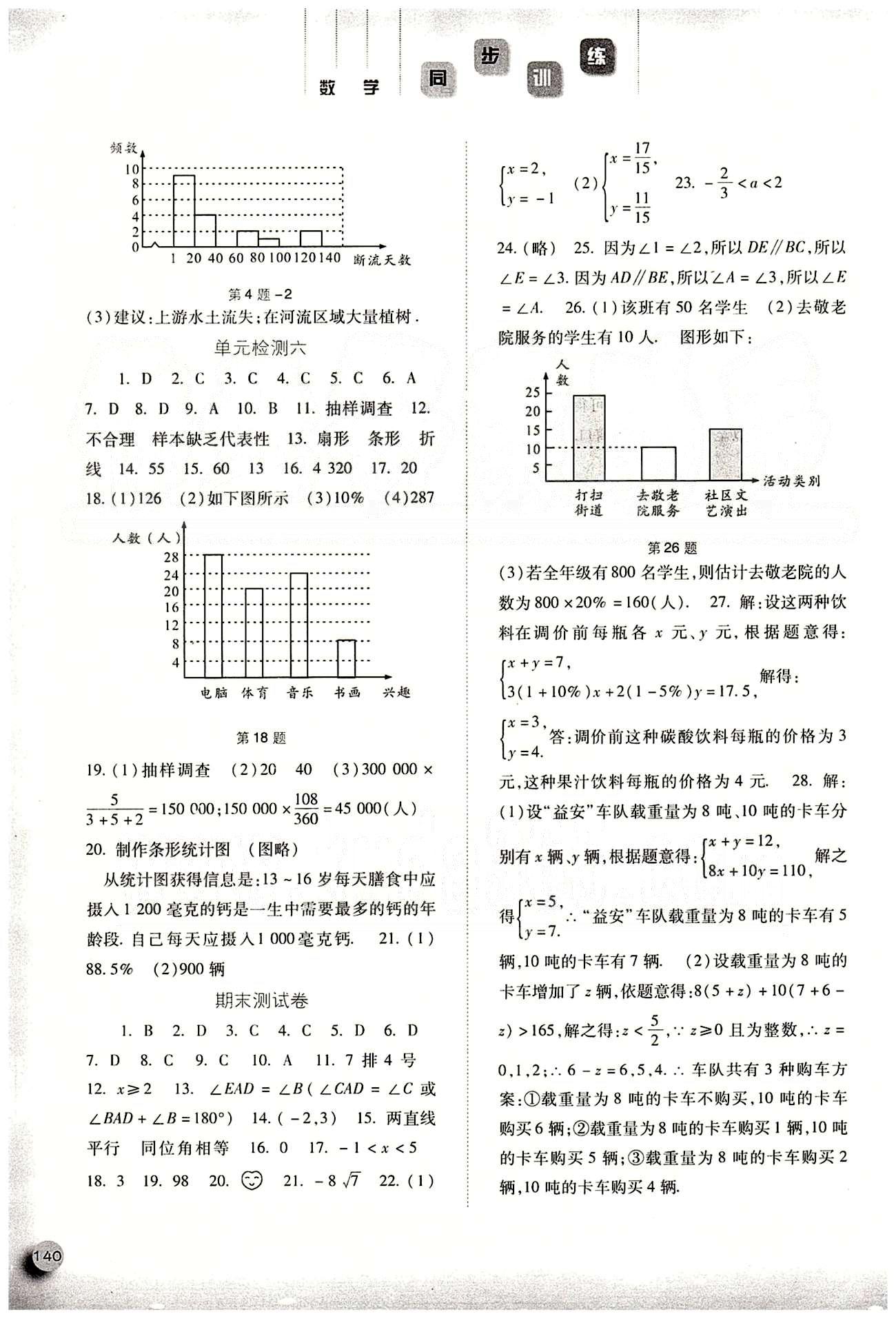 2015同步訓(xùn)練七年級(jí)下數(shù)學(xué)河北人民出版社 第十章　數(shù)據(jù)的收集、整理與描述 [4]