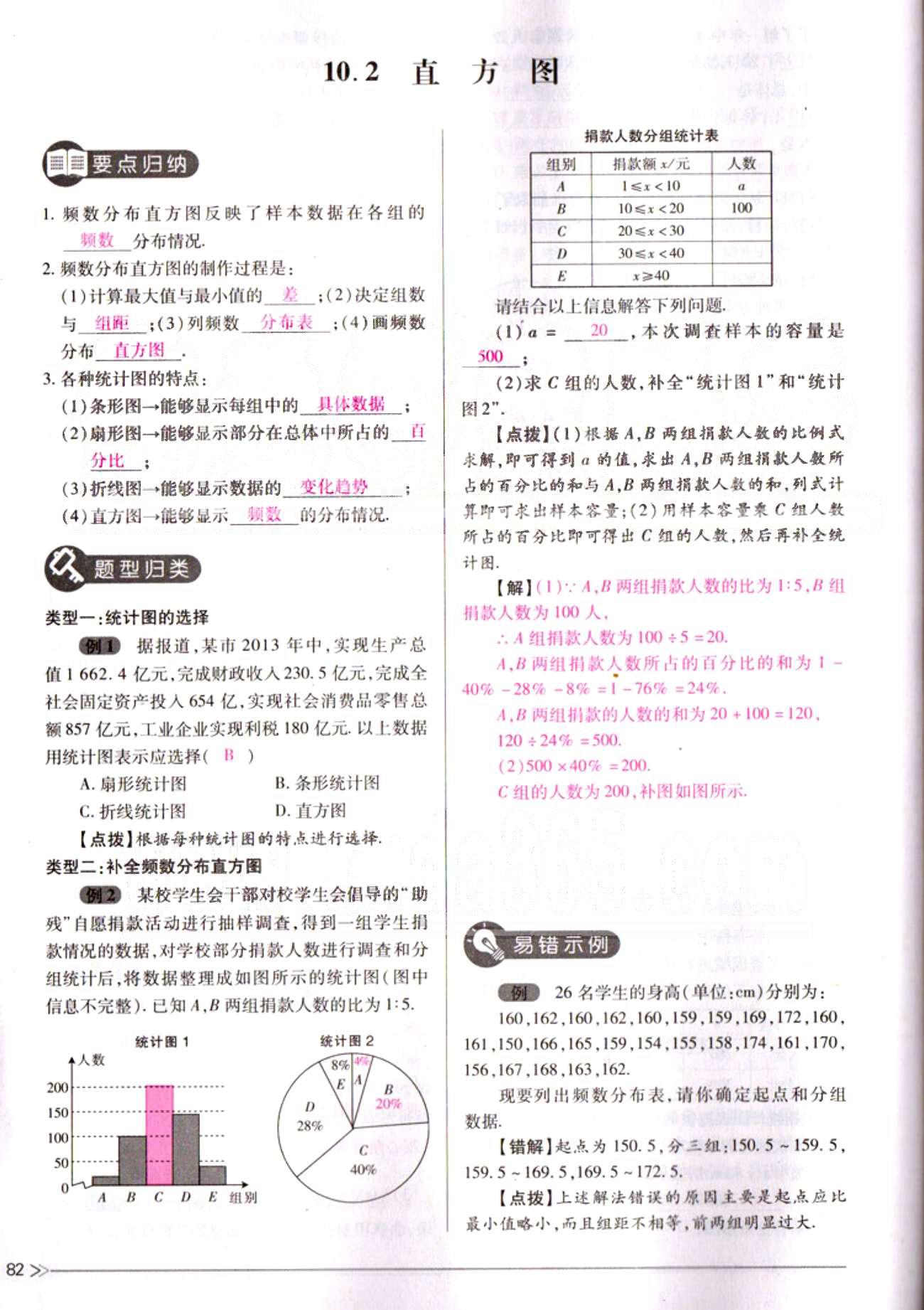 一课一练创新练习七年级下数学江西人民出版社 第十章　数据的收集、整理与描述 [5]