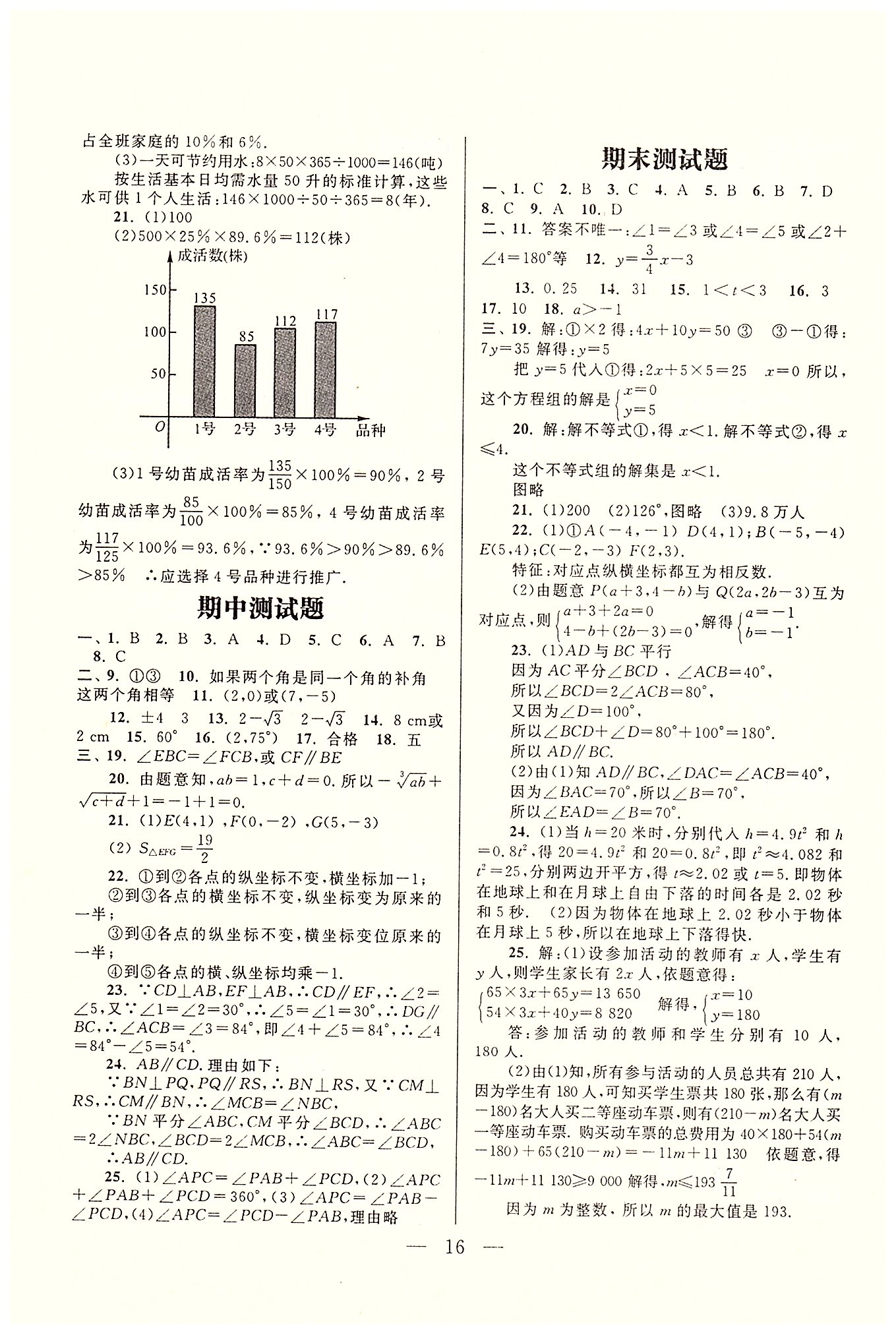 啟東黃岡作業(yè)本七年級下數(shù)學(xué)吉林出版集團有限責(zé)任公司 測試題 [4]