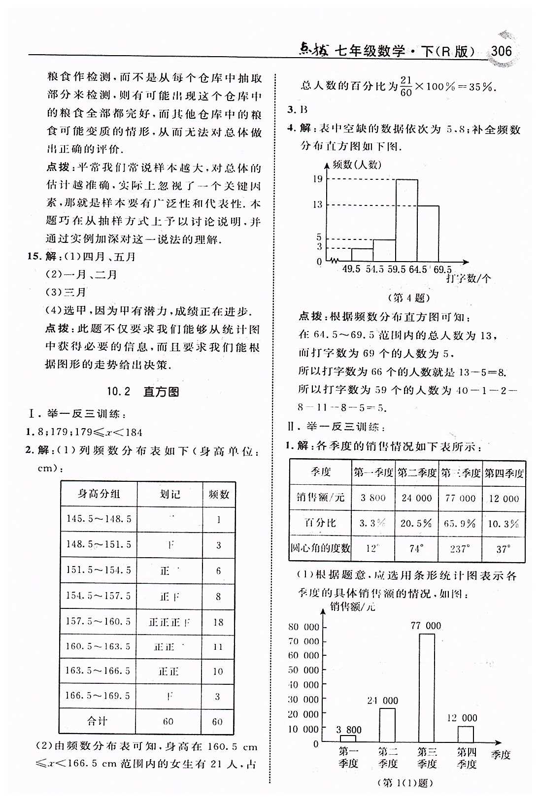 特高級教師點撥七年級下數(shù)學吉林教育出版社 第十章　數(shù)據(jù)的收集、整理與描述 [4]