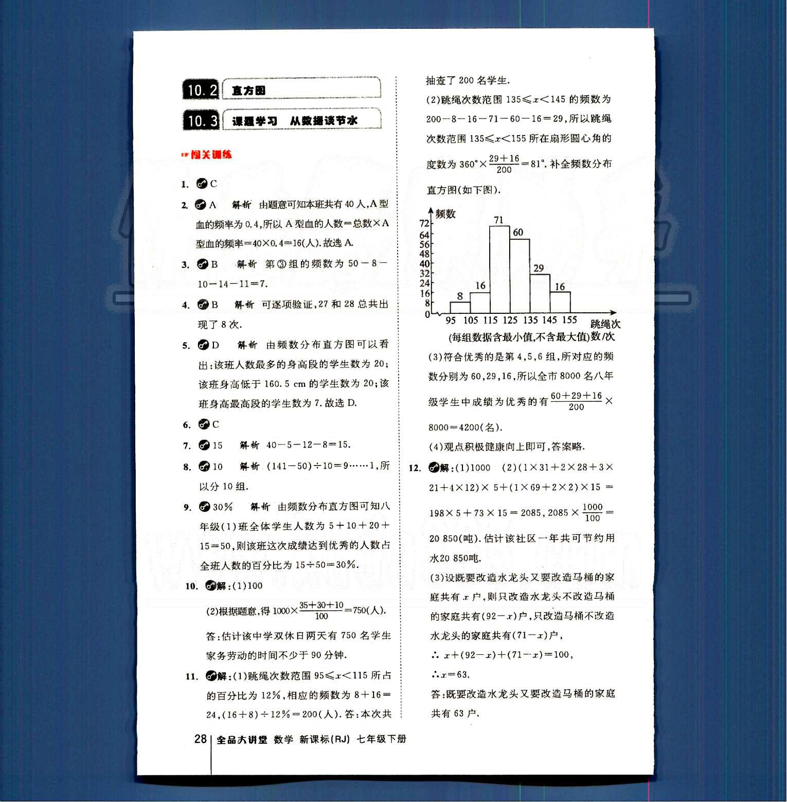 2015全品大講堂教材新解七年級(jí)數(shù)學(xué)下冊(cè)人教版 第十章　數(shù)據(jù)的收集、整理與描述 [2]