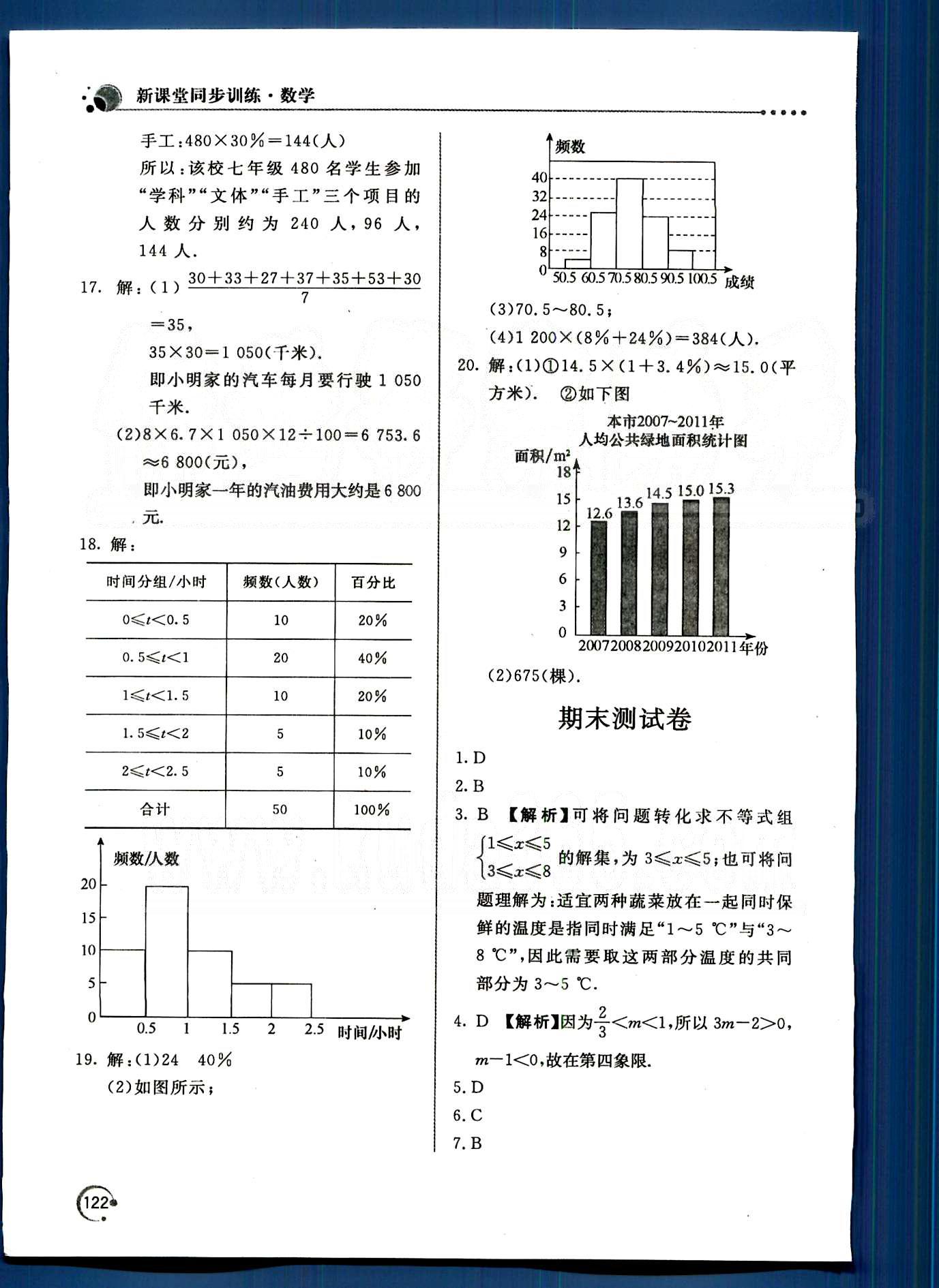 新課堂同步訓(xùn)練七年級(jí)下數(shù)學(xué)北京教育出版社 第十章　數(shù)據(jù)的收集、整理與描述 [6]