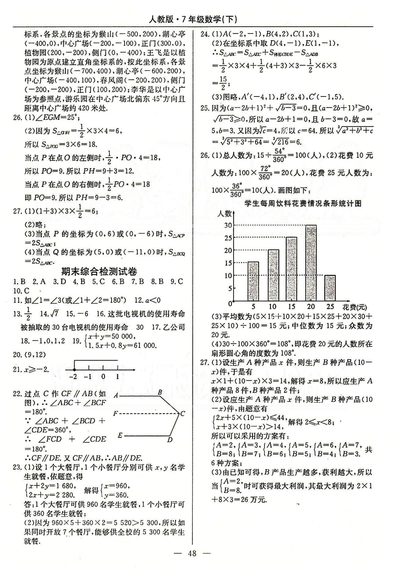 2015高效通七年級(jí)下數(shù)學(xué)延邊教育出版社 檢測(cè)試卷 [4]