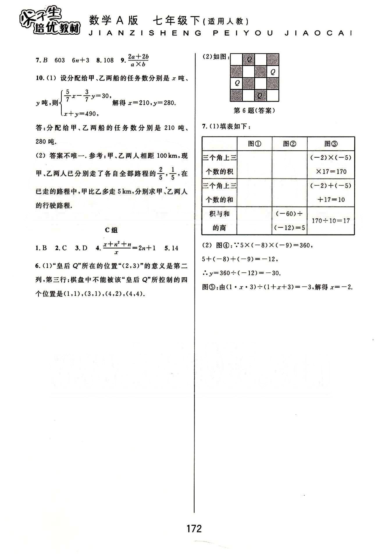 課本新編版尖子生培優(yōu)教材七年級下數(shù)學華東師范大學出版社 能力訓練篇 [6]