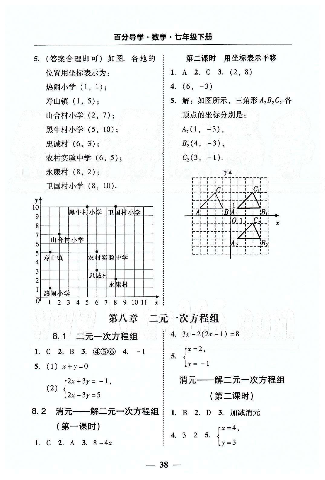 高效課堂100易百分百分導(dǎo)學(xué)七年級下數(shù)學(xué)南方出版?zhèn)髅?nbsp;五分鐘基礎(chǔ)知識課課清 [4]