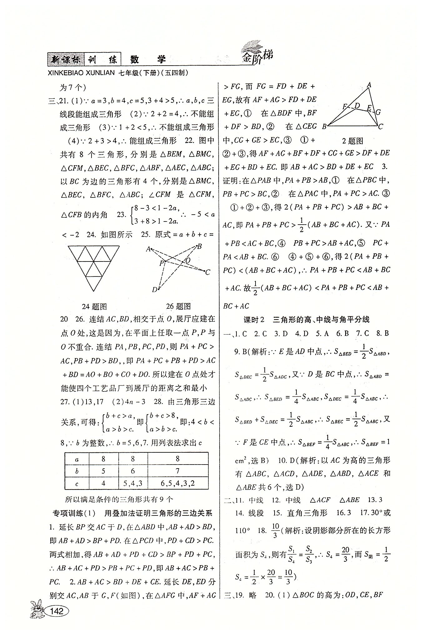 金階梯課課練單元側(cè)七年級下數(shù)學(xué)吉林大學(xué)出版社 第三部分-第四部分 [2]