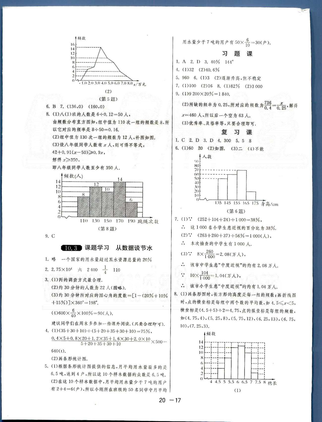 1課3練單元達(dá)標(biāo)測試七年級下數(shù)學(xué)中國少年兒童出版社 或 江蘇人民出版社 第9-10章 [5]