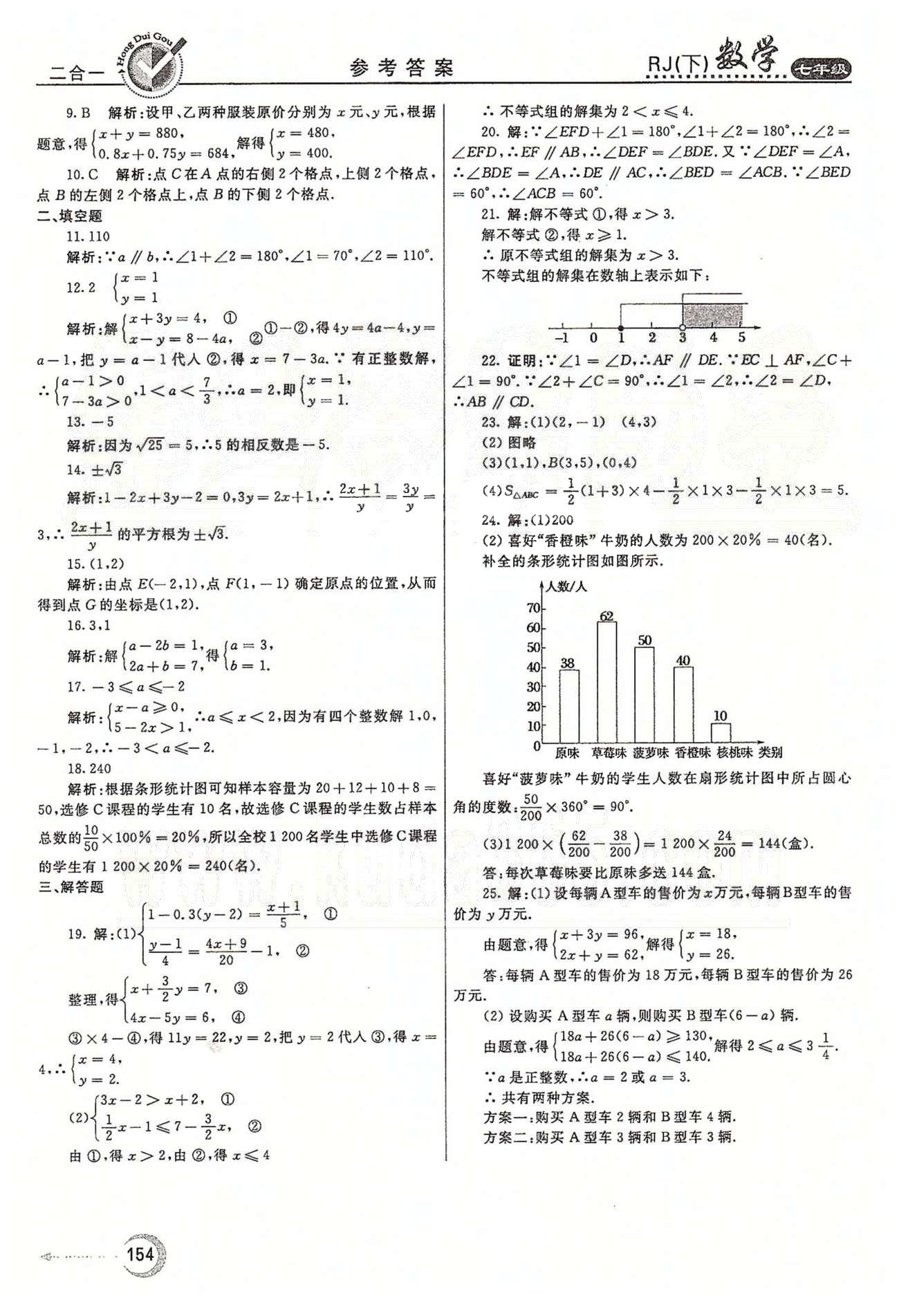 紅對勾45分鐘七年級下數(shù)學(xué)河南科學(xué)技術(shù)出版社 評估測試卷 [8]