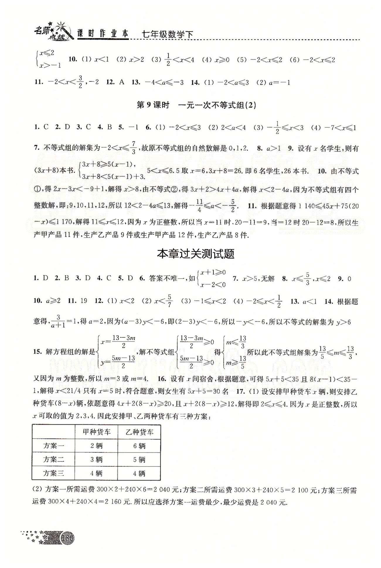 名師點(diǎn)撥課時(shí)作業(yè)本七年級(jí)下數(shù)學(xué)現(xiàn)代教育出版社 第十章-第十二章 [6]