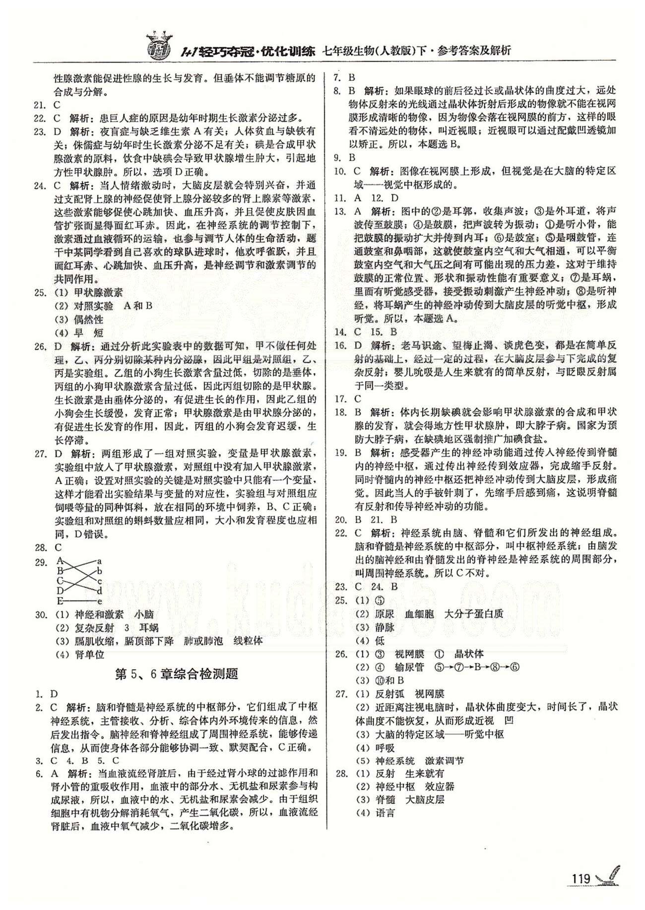 1+1輕巧奪冠七年級下生物北京教育出版社 第五章-第六章 [5]