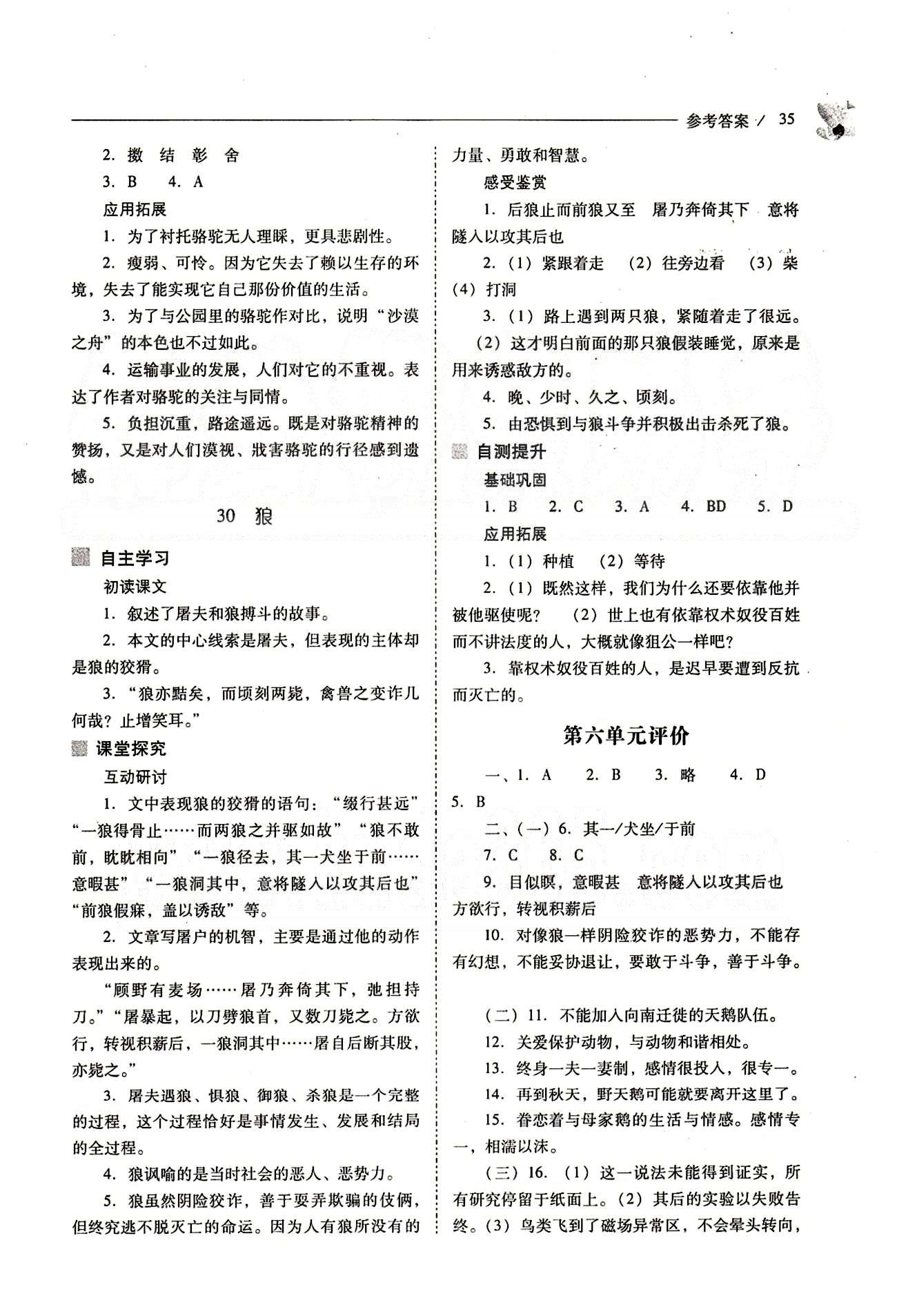 新課程問題解決導(dǎo)學(xué)方案七年級(jí)語(yǔ)文下冊(cè)人教版 第六單元 [4]