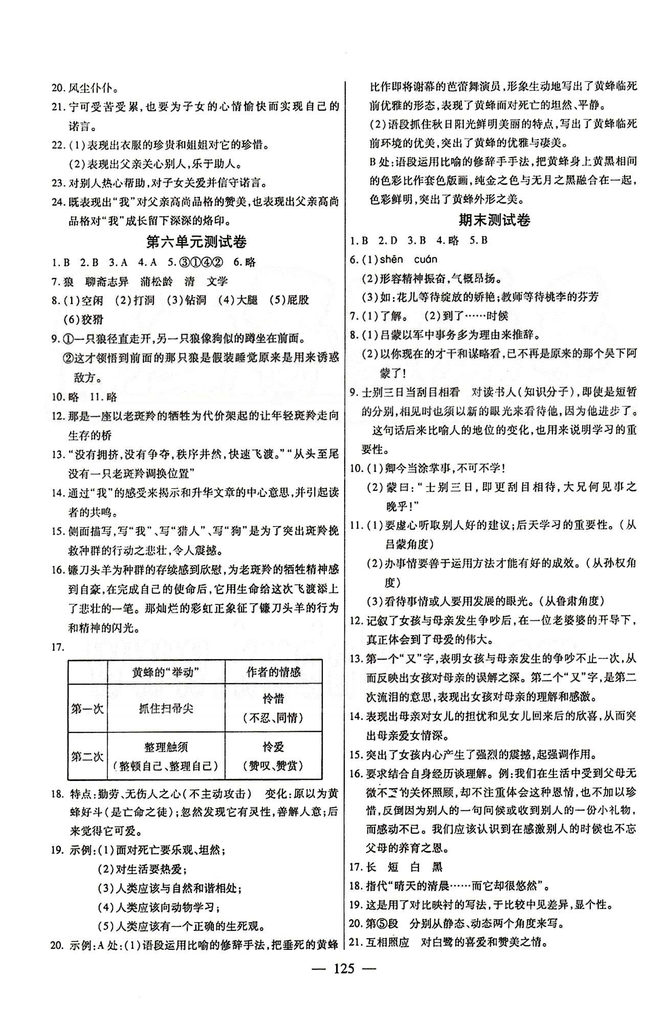 名師導學七年級下語文延邊大學出版社 單元測試卷 [4]