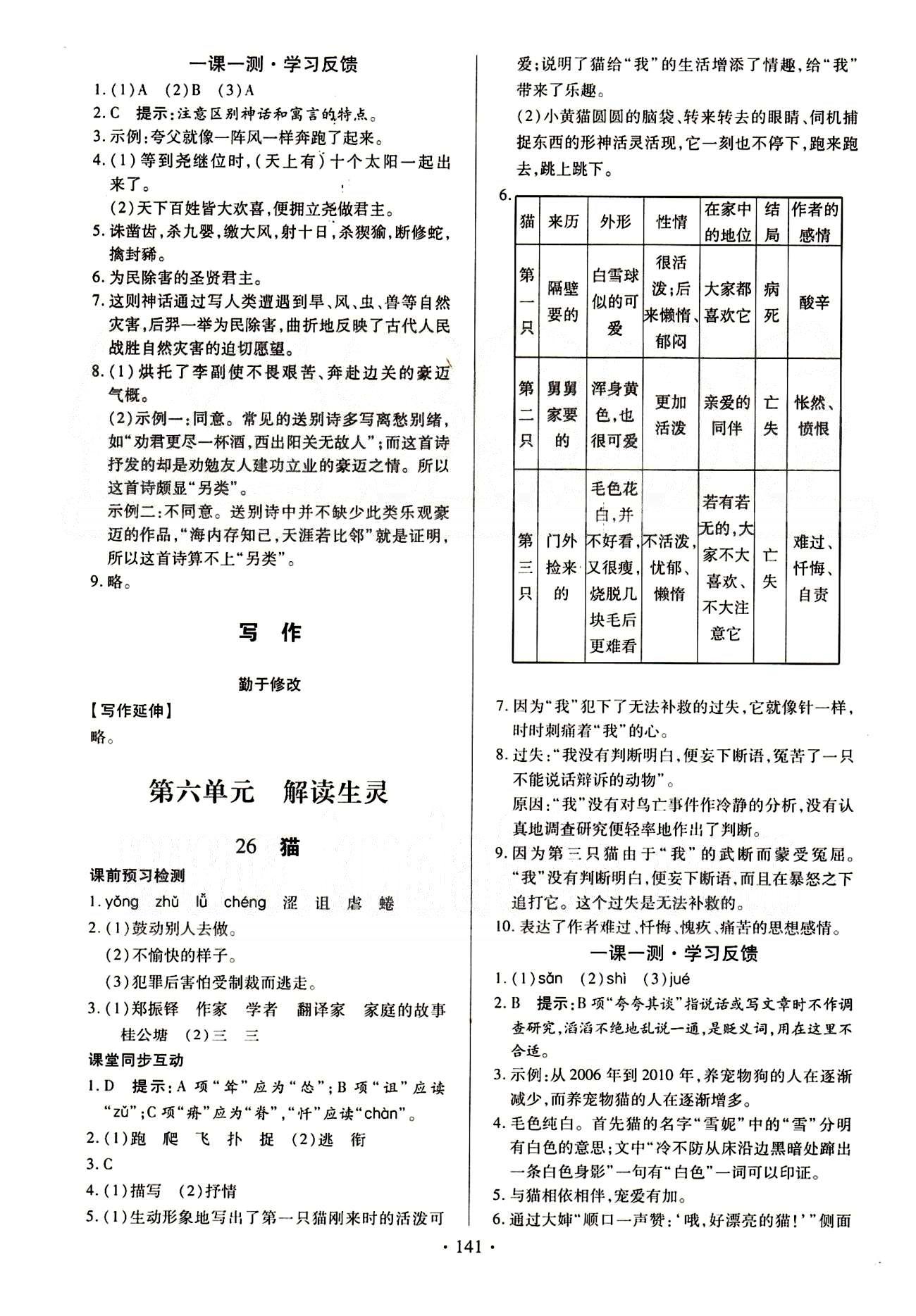 2015春整合集训课课练课堂达标检测七年级下语文新疆青少年出版社 第五单元 [4]