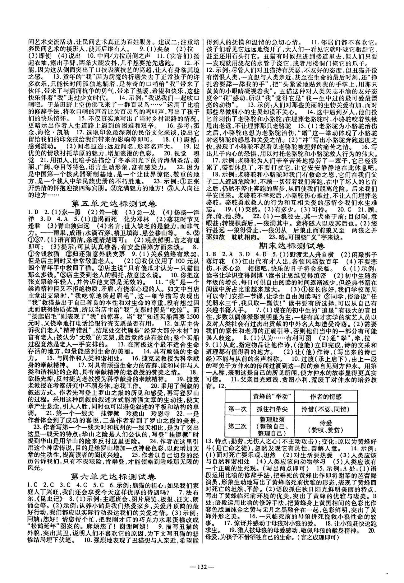 高效學(xué)案金典課堂七年級(jí)下語(yǔ)文河北科學(xué)技術(shù)出版社 參考答案 [8]