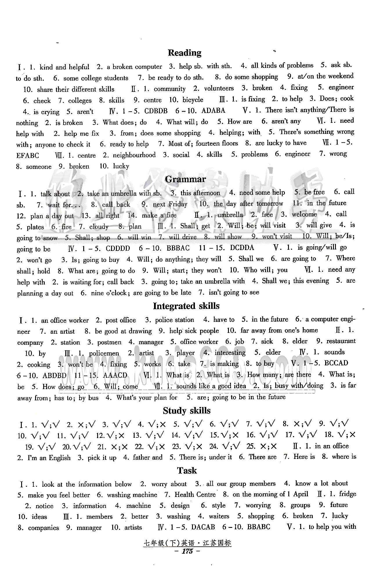 課時(shí)作業(yè) 蘇教版七年級下英語黃河出版?zhèn)髅郊瘓F(tuán) Unit 1-Unit 4 [3]