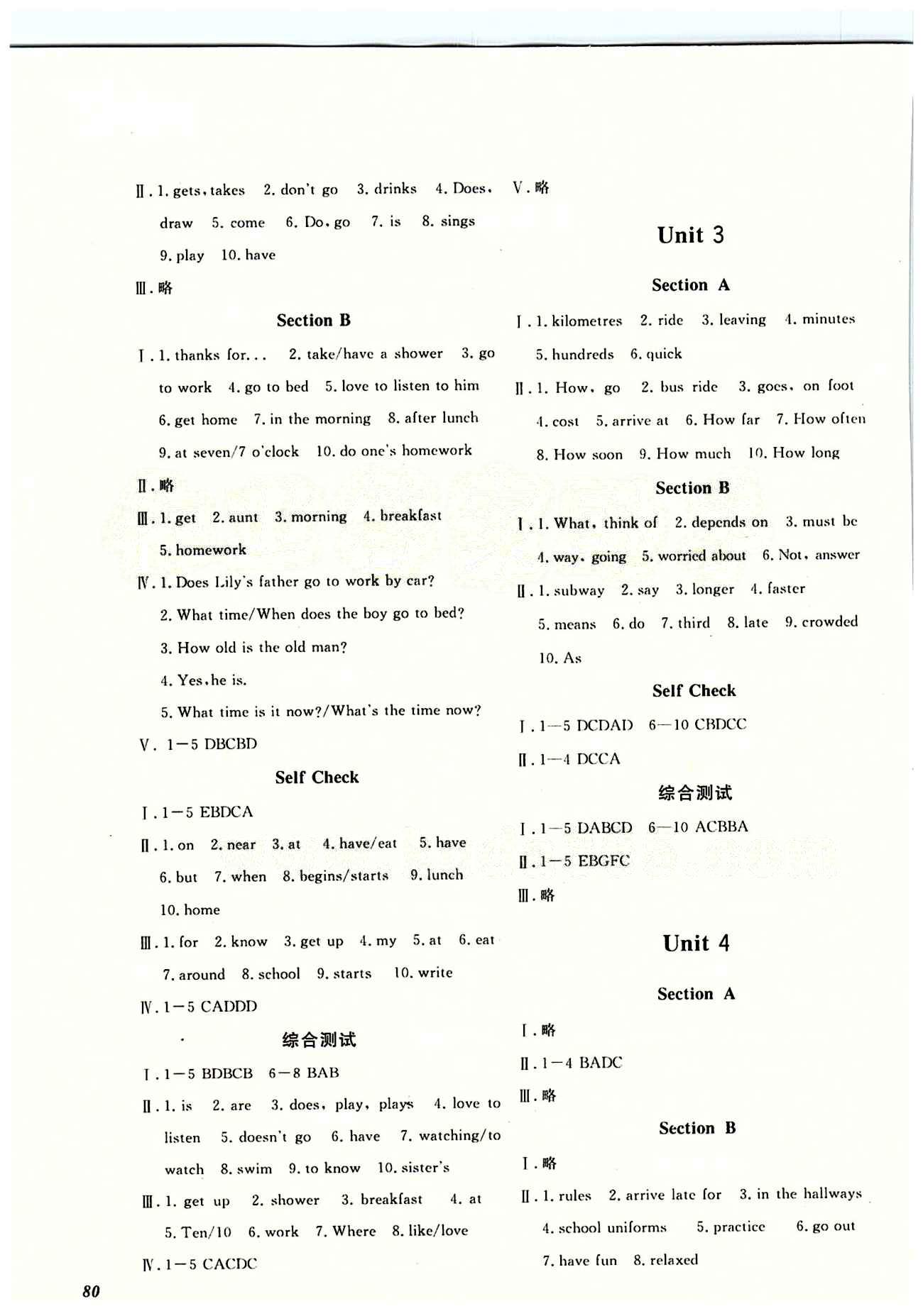 2015英语作业本七年级下江西教育出版社 参考答案 [2]