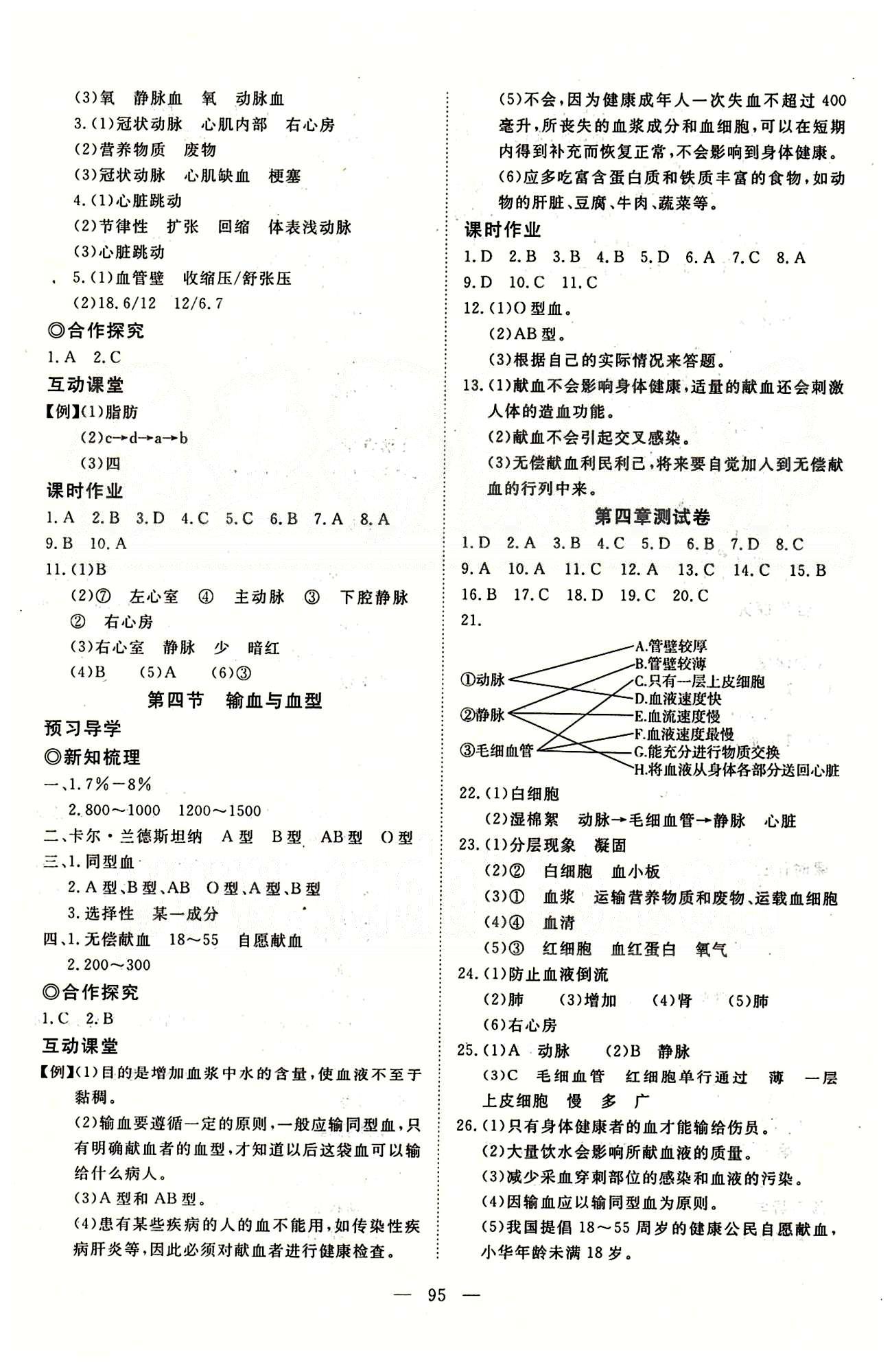 351高效課堂導(dǎo)學(xué)案七年級下生物湖北科學(xué)技術(shù)出版社 第四單元 [7]