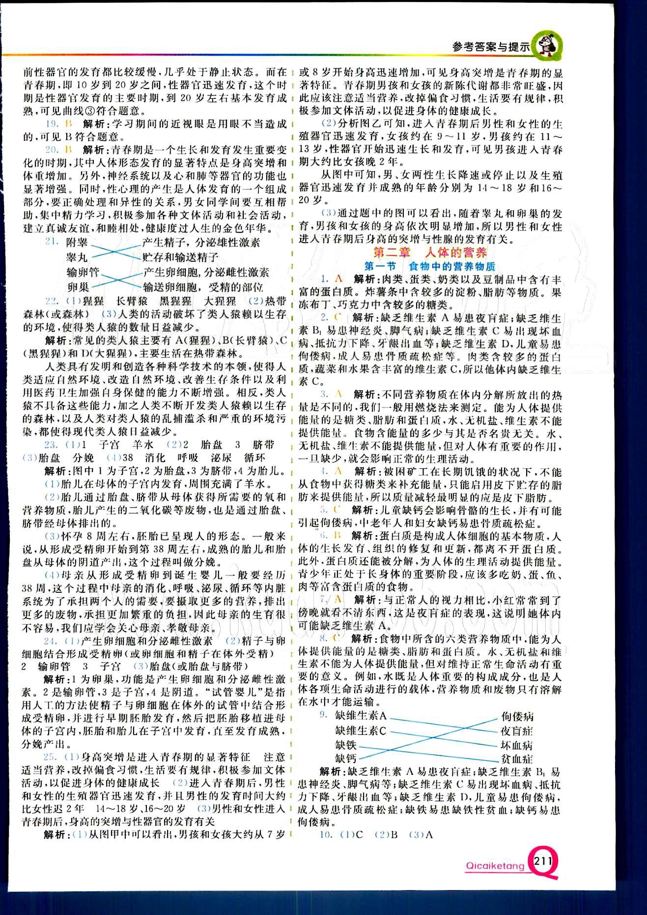 包邮 2015版 初中一点通 七彩课堂 七年级下 语文+数学+英语 共3本 人教版 赠预习卡生物重庆出版社 第一章-第四章 [3]