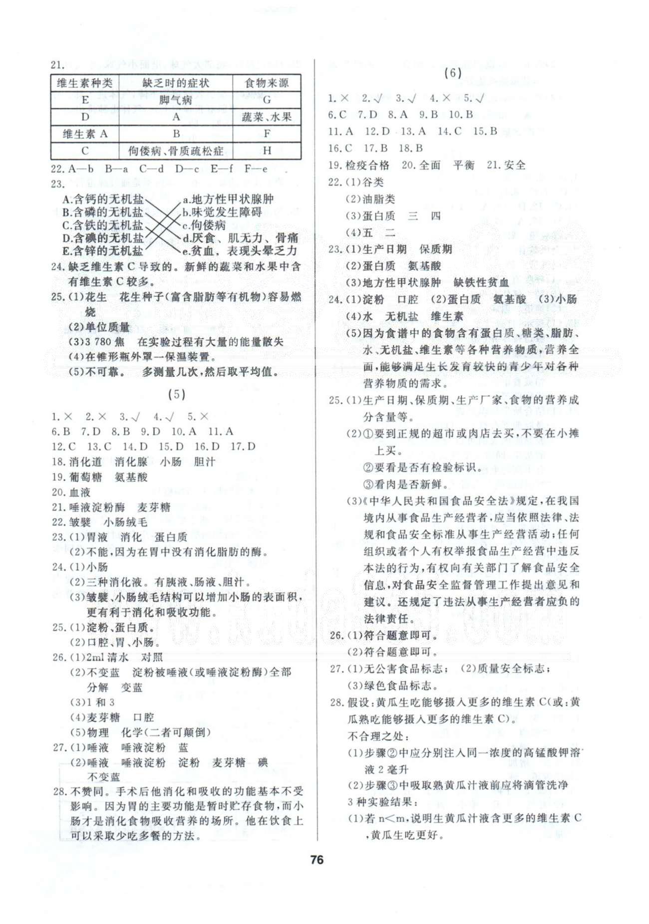 2015年試題優(yōu)化課堂同步七年級生物下冊人教版 1-10 [2]