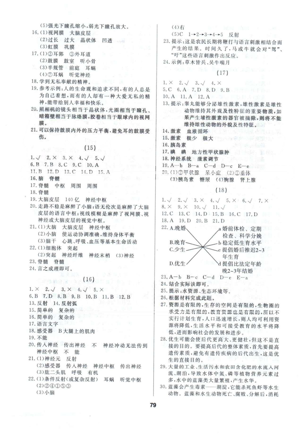 2015年試題優(yōu)化課堂同步七年級生物下冊人教版 11-20 [2]