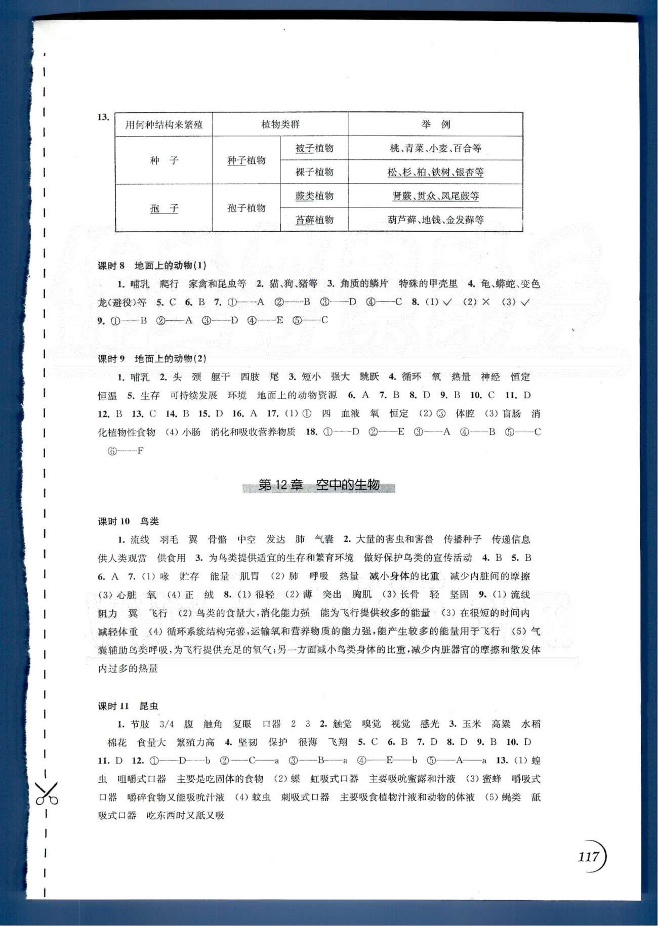 同步练习 苏教版七年级下生物江苏科学技术出版社 第五单元 [3]