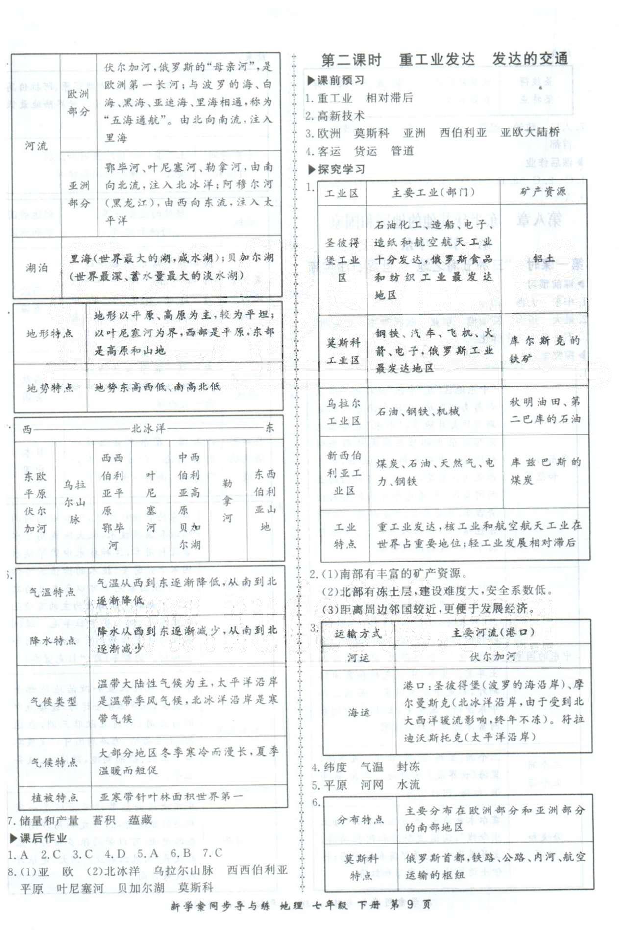 新學(xué)案同步導(dǎo)與練七年級(jí)下地理鄭州大學(xué)出版社 6-7章 [9]