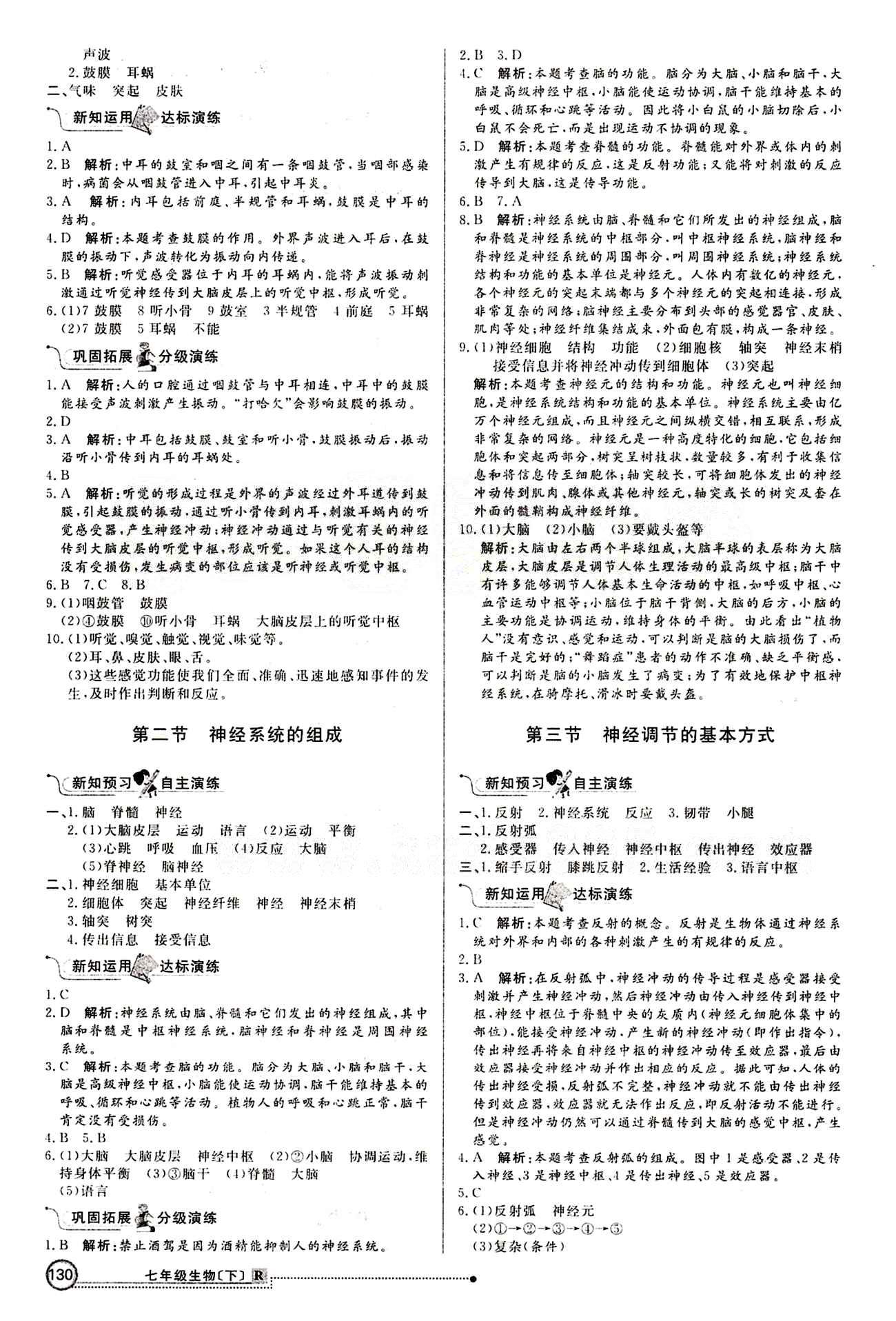 2015 練出好成績 高效課時(shí)訓(xùn)練七年級(jí)下生物延邊大學(xué)出版社 課課過關(guān)區(qū) [13]