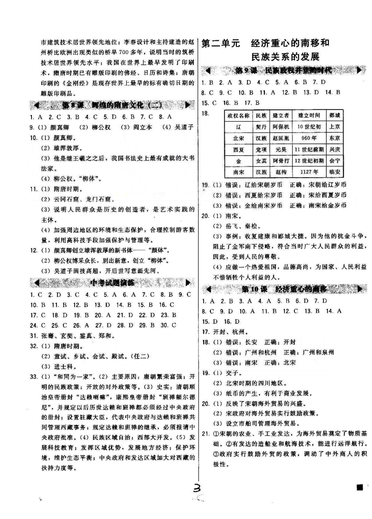 2015北大綠卡課時(shí)同步講練七年級(jí)下歷史東北師范大學(xué)出版社 1-2單元 [3]