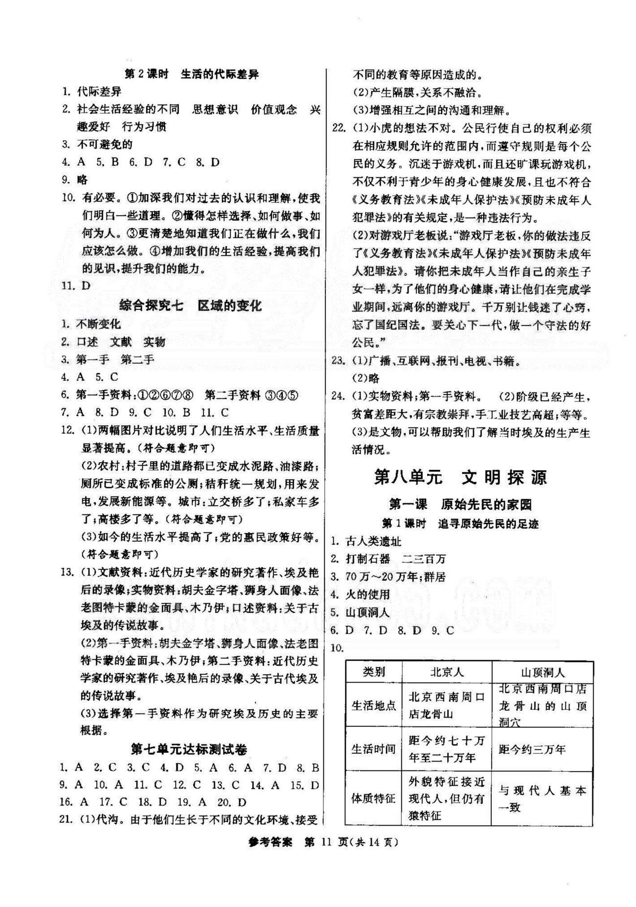 课时作业+单元试卷七年级下历史江苏人民出版社 7-8单元 [3]