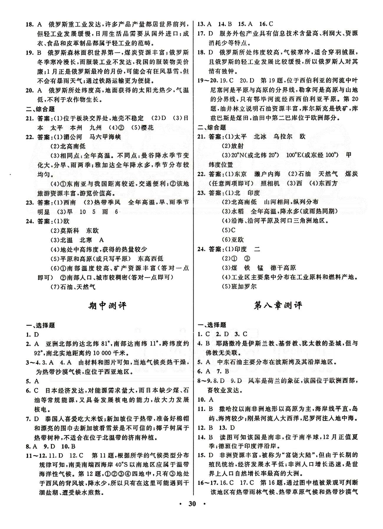 2015志鸿优化初中同步测控全优设计七年级下地理知识出版社 测评 [2]