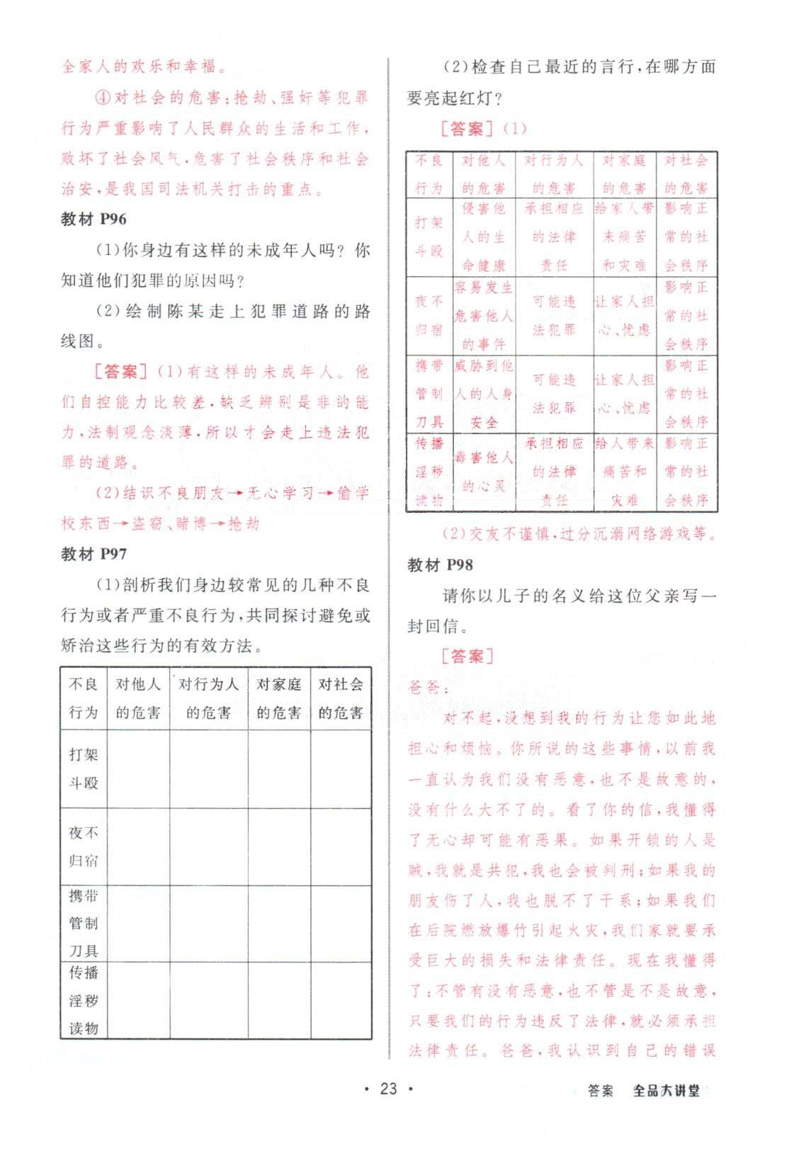 全品大講堂七年級(jí)下政治開明出版社 教材活動(dòng)答案3-4單元 [9]