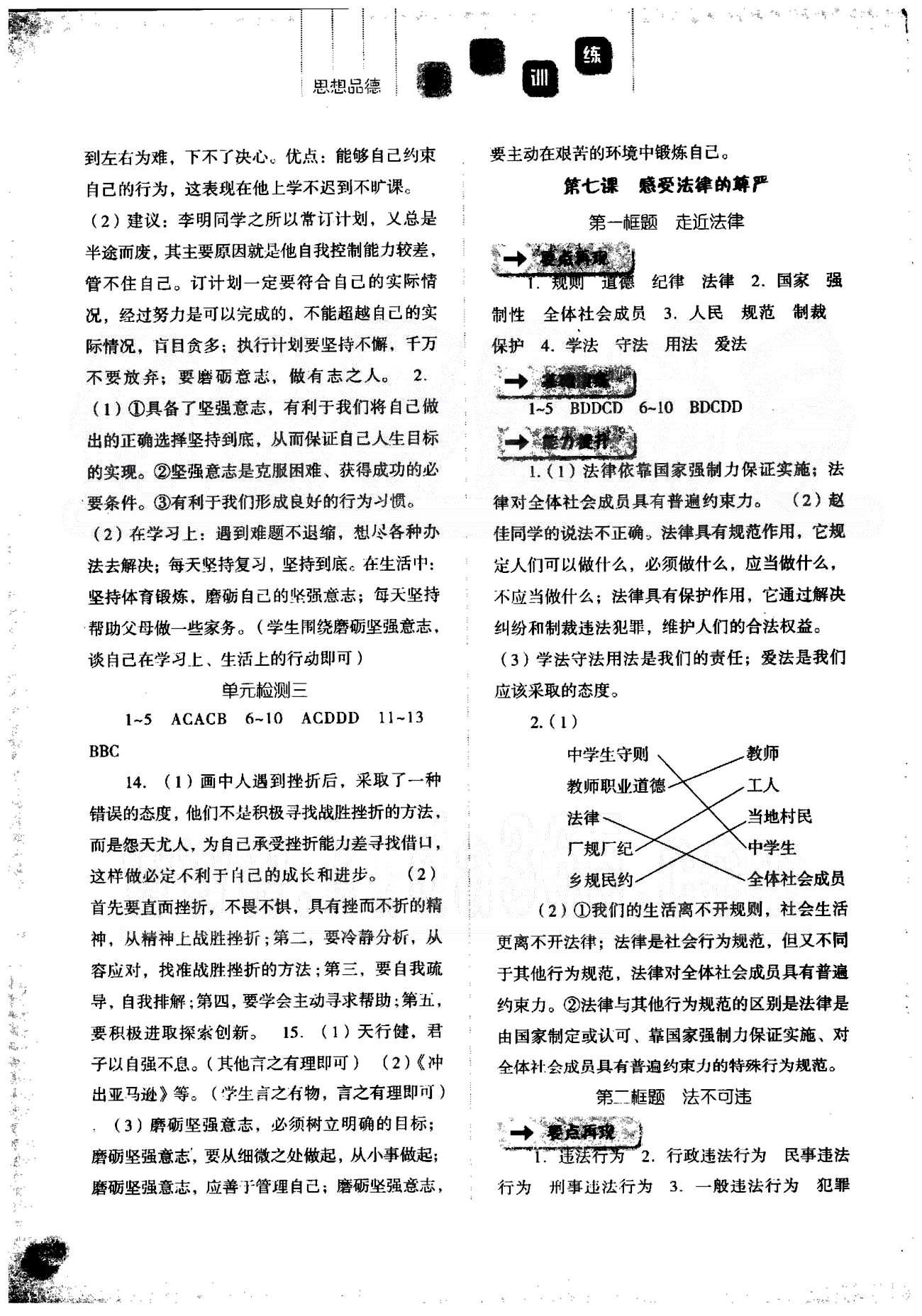 同步訓(xùn)練七年級下政治河北人民出版社 5-8課 [3]