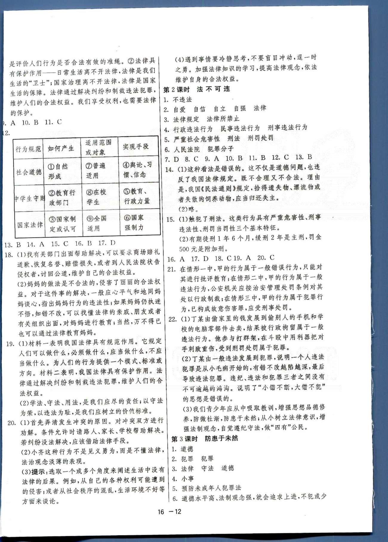 1課3練單元達標測試七年級下政治中國少年兒童出版社 或 江蘇人民出版社 第3-4單元 [5]