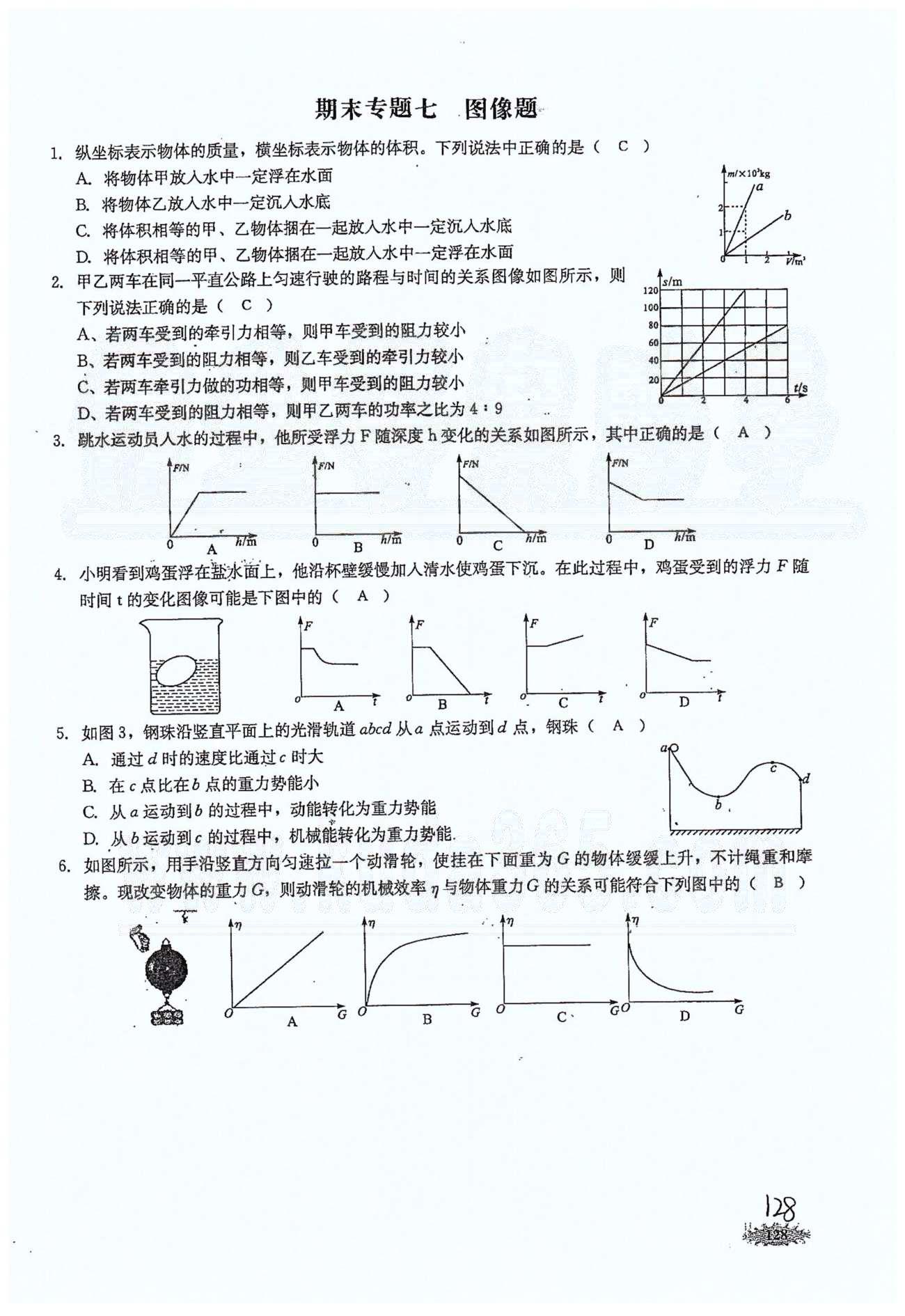 思維新觀察八年級(jí)下物理長(zhǎng)江少年兒童出版社 期末專題 [12]