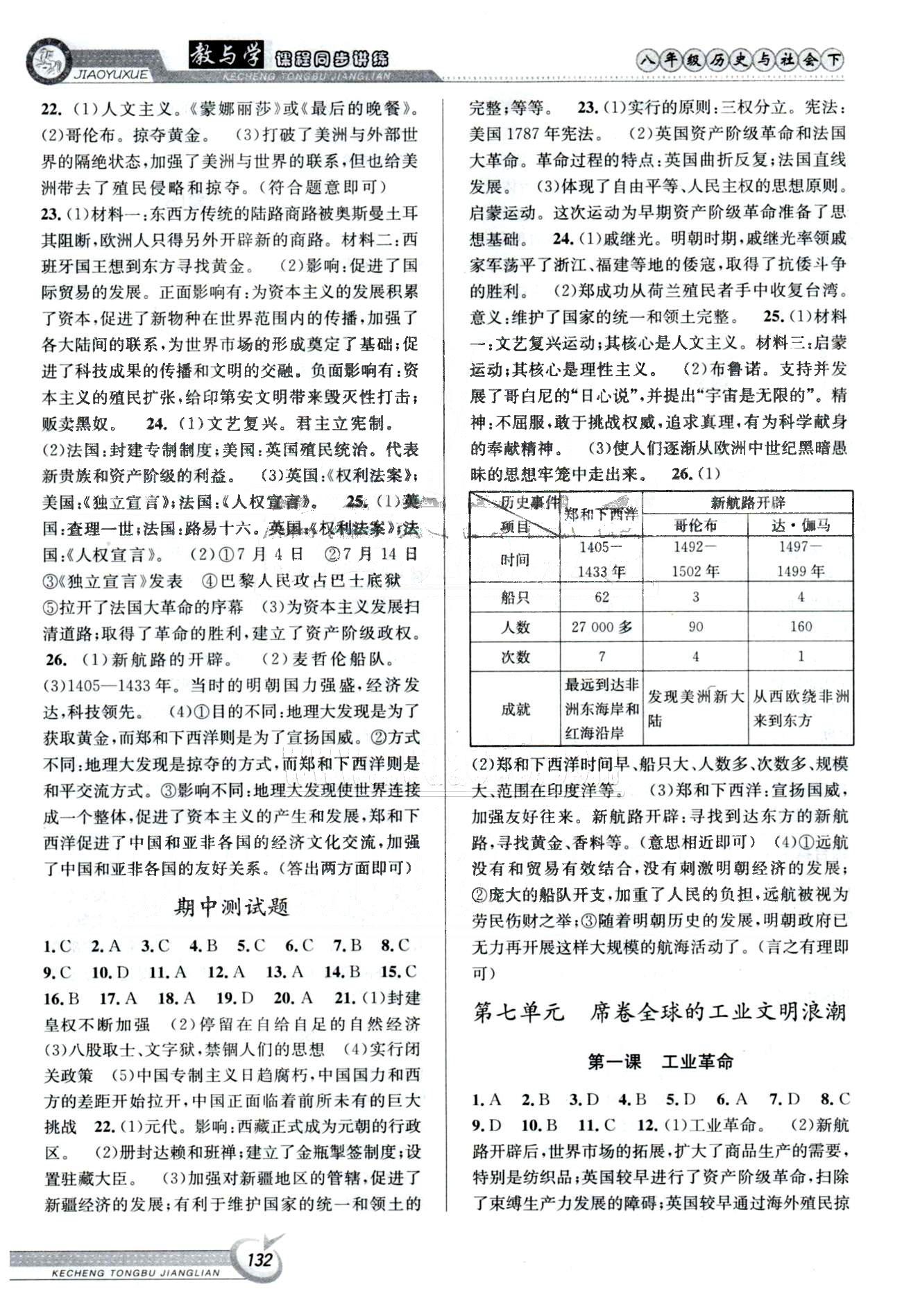 2015教与学课程同步讲练八年级下历史北京教育出版社 7-8单元 [1]