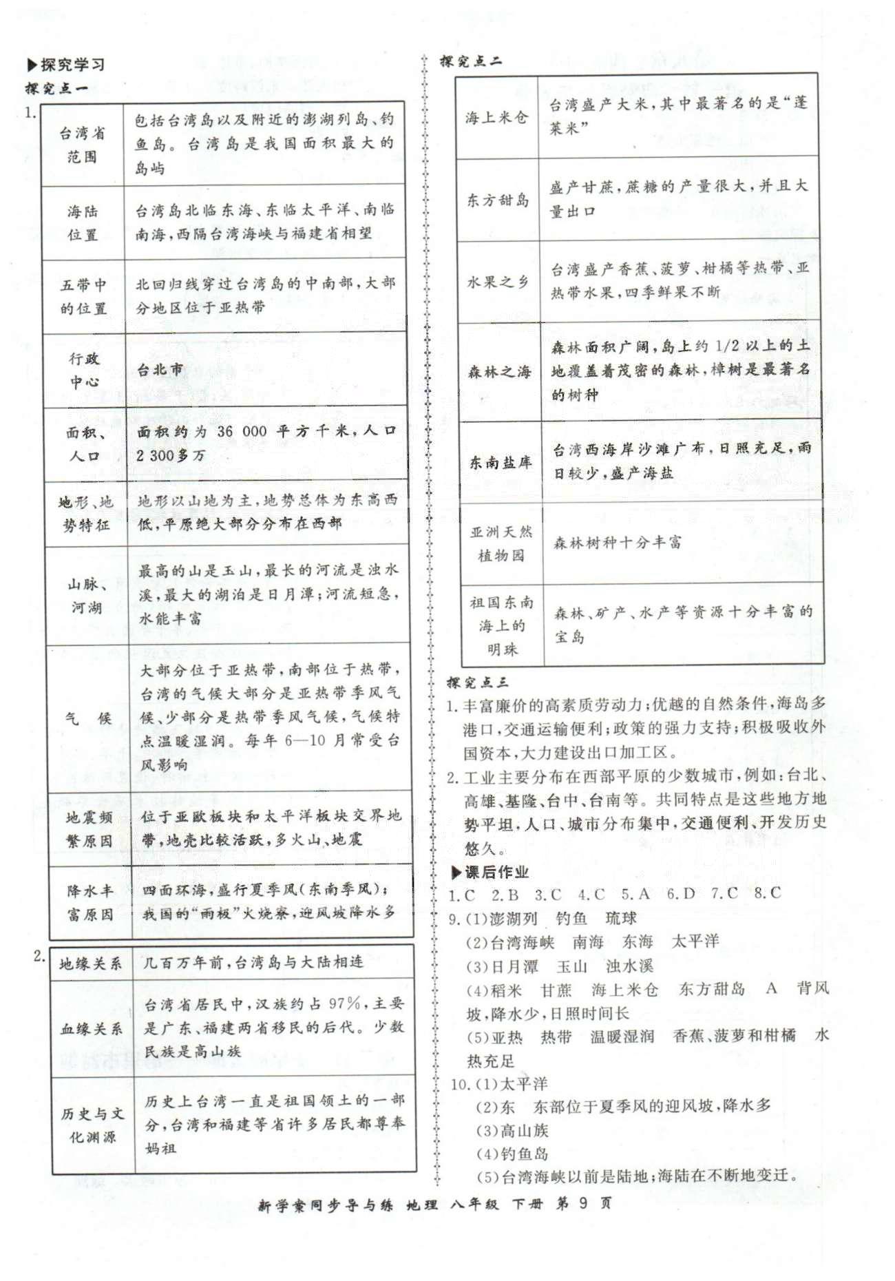 新學(xué)案同步導(dǎo)與練八年級(jí)下地理鄭州大學(xué)出版社 7-10章 [4]