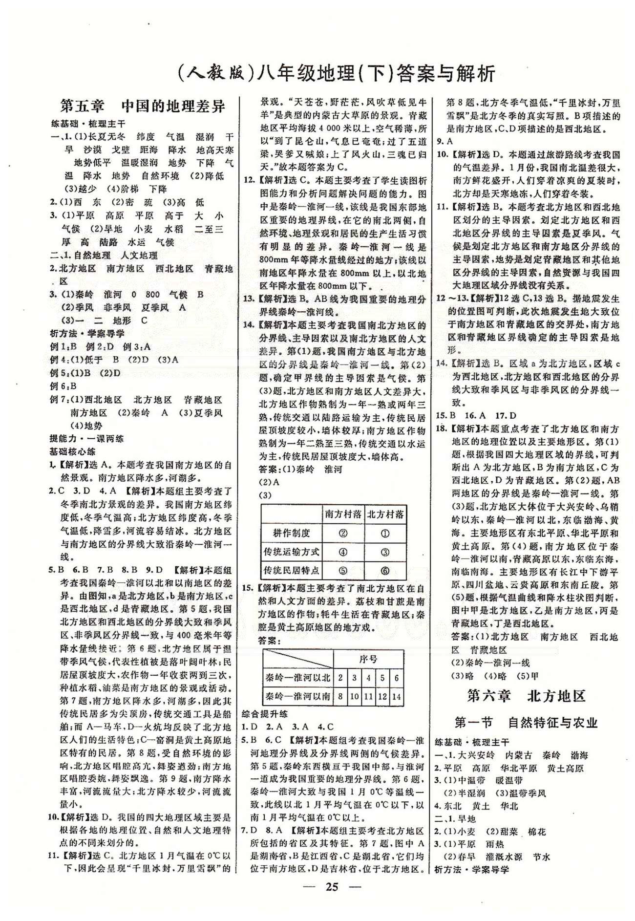 名校学案高效课时通八年级地理下册人教版 第五章-第六章 [1]