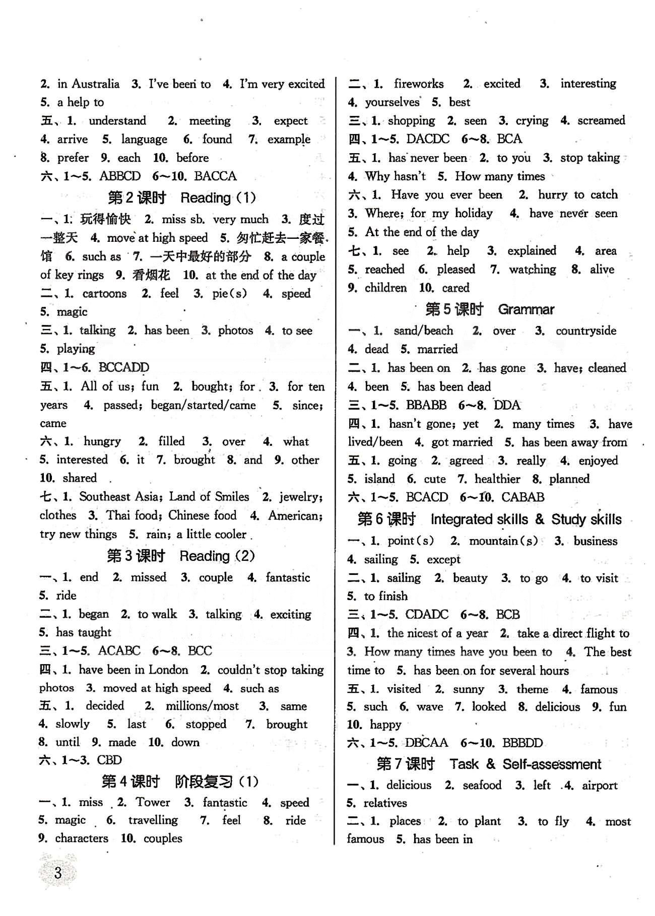 通城學(xué)典課時(shí)作業(yè)本八年級(jí)英語下冊(cè)譯林版 Unit 1-Unit 2 [3]