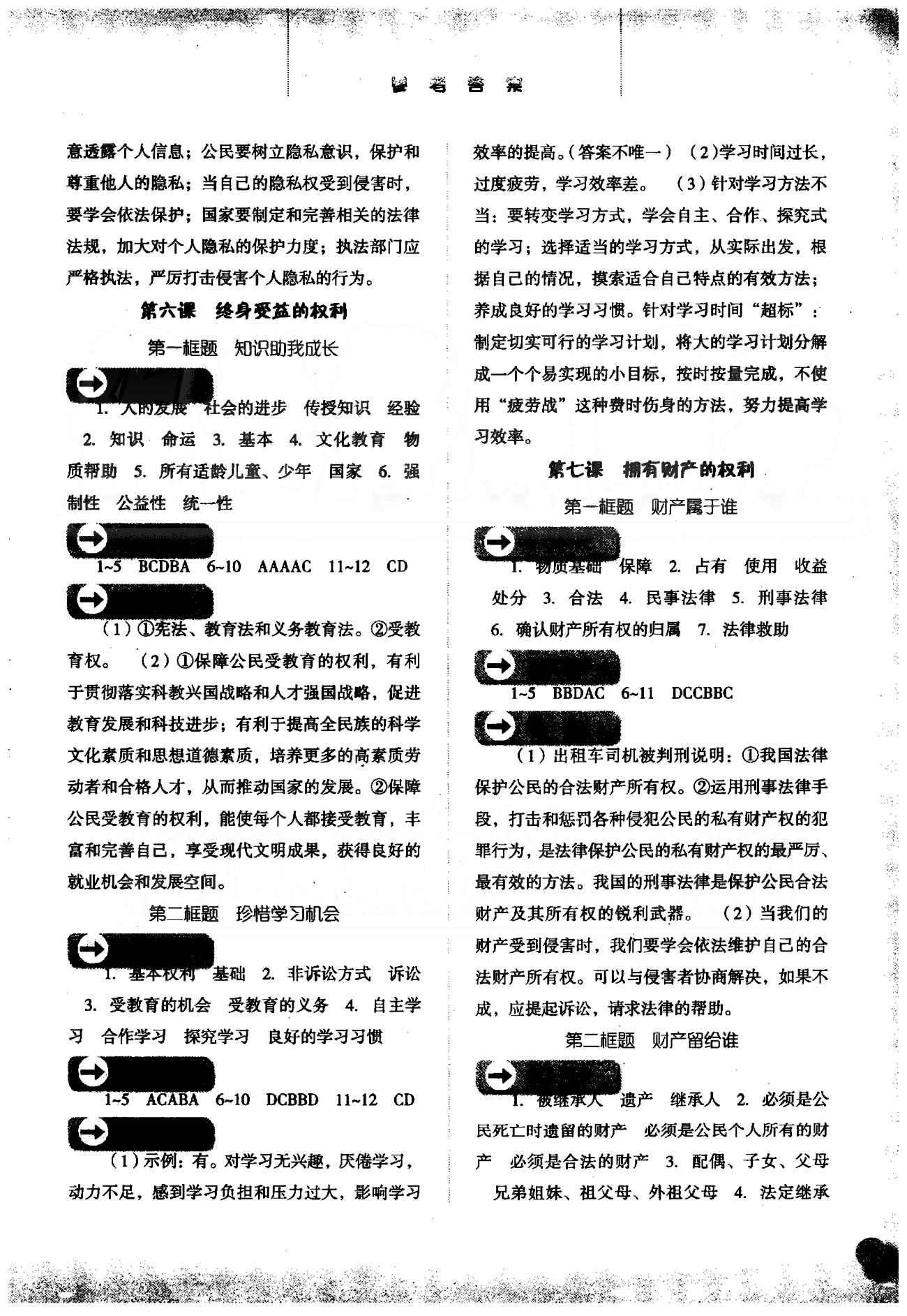 同步訓(xùn)練八年級下政治河北人民出版社 6-10課 [1]